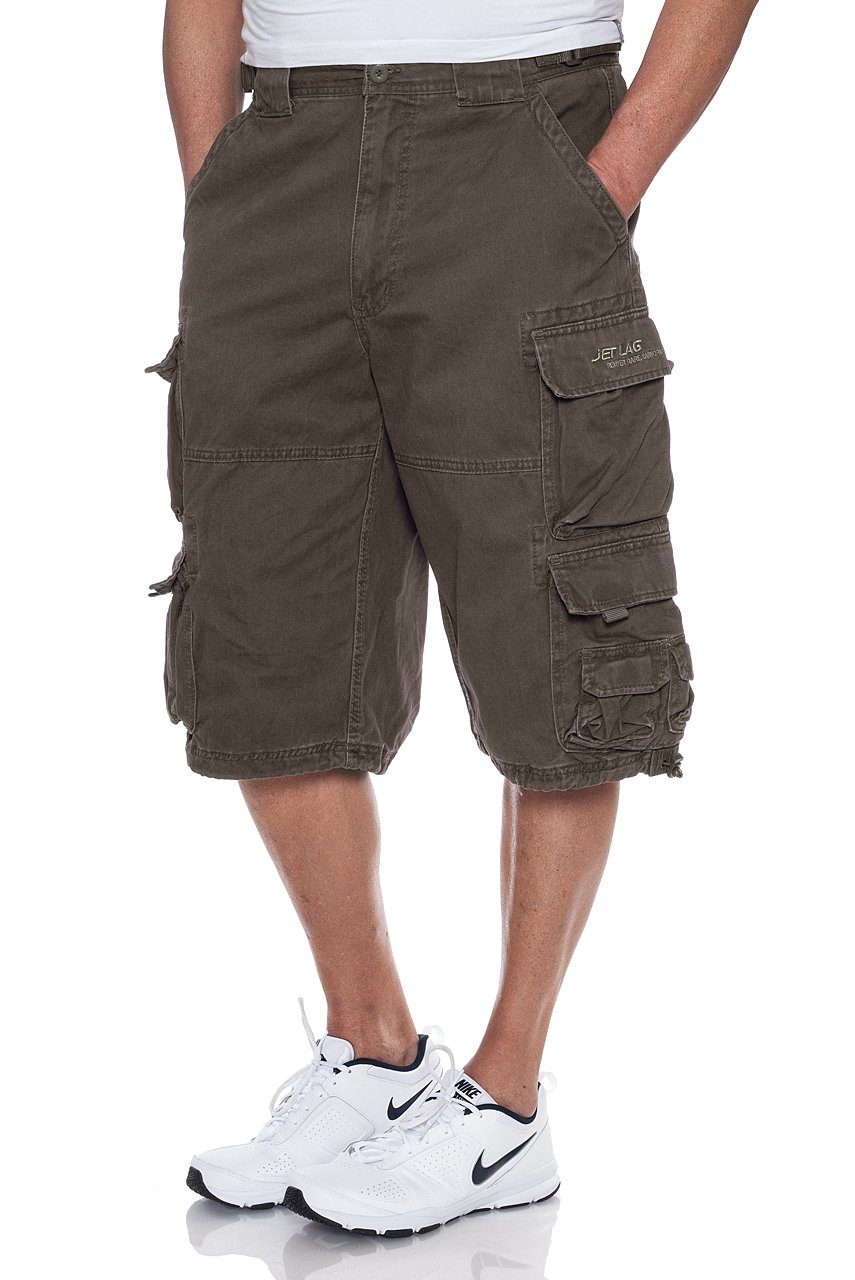 Jet Lag Cargoshorts 007 B Short bequeme Freizeit- und Outdoorhose Oliv