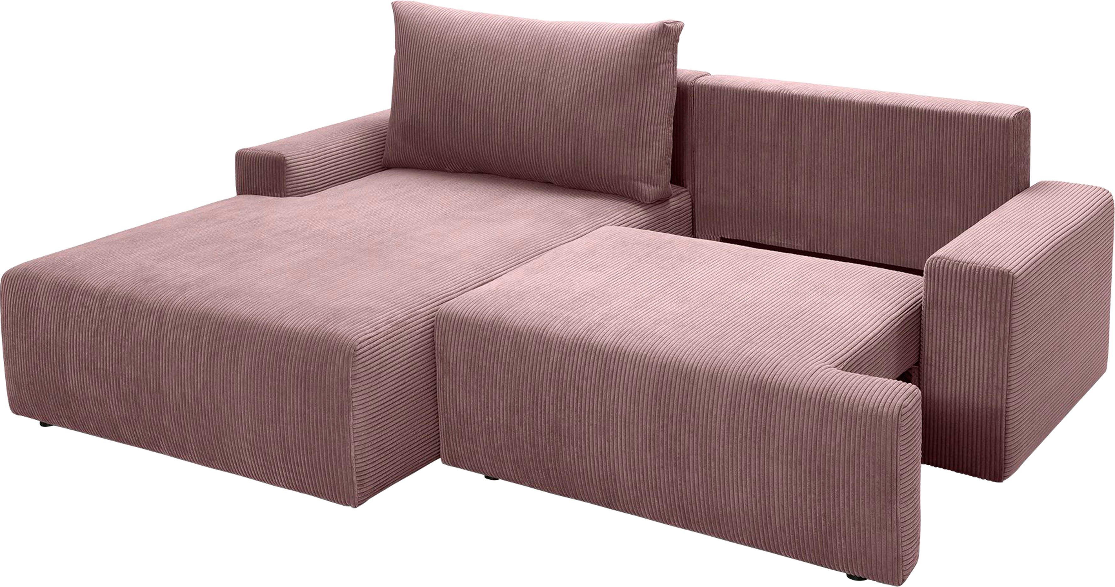 verschiedenen rose - in Bettkasten inklusive Orinoko, Cord-Farben sofa und exxpo fashion Ecksofa Bettfunktion