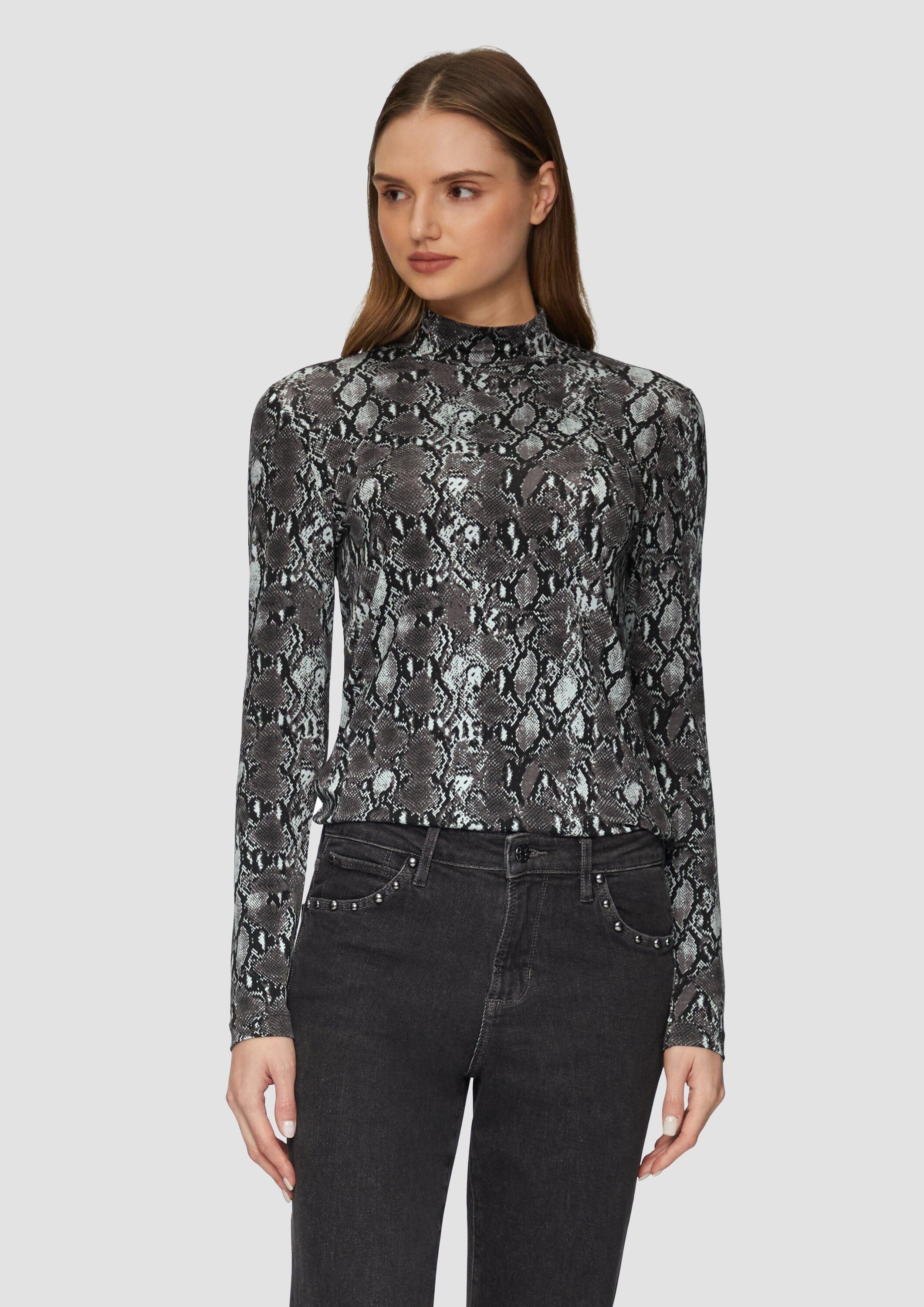 s.Oliver Langarmshirt T-Shirt Schmal geschnittenes Langarmshirt aus Viskose günstig online kaufen