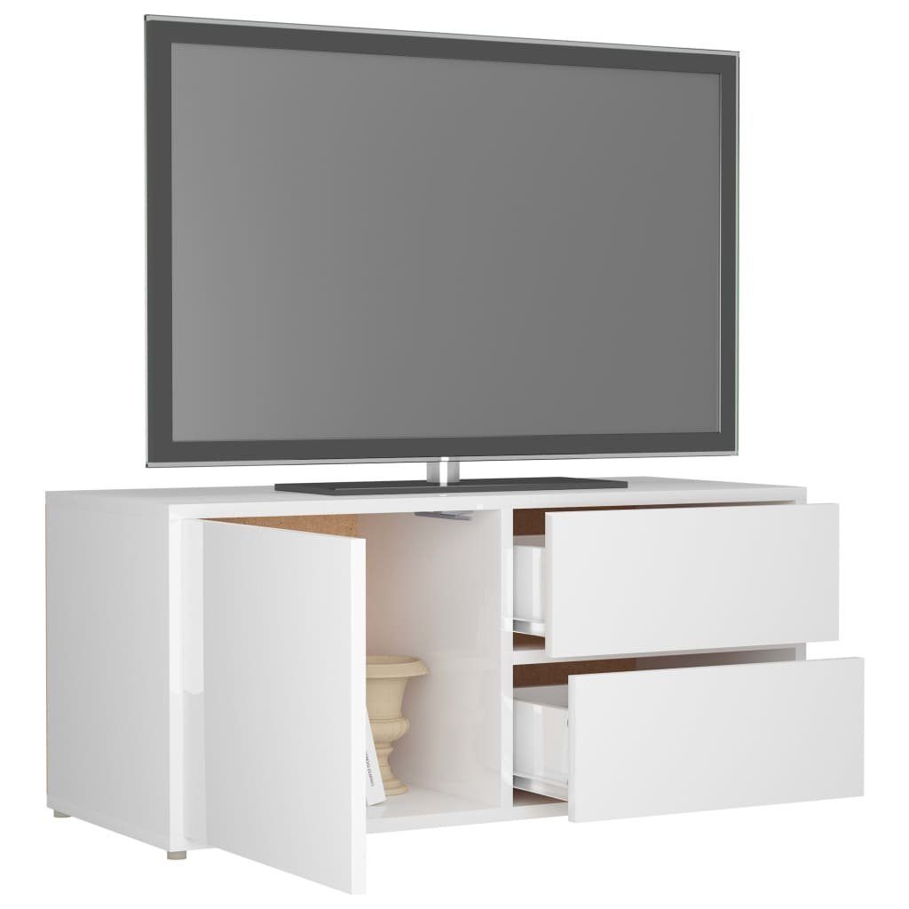 Hochglanz-Weiß cm TV-Schrank Holzwerkstoff furnicato 80x34x36