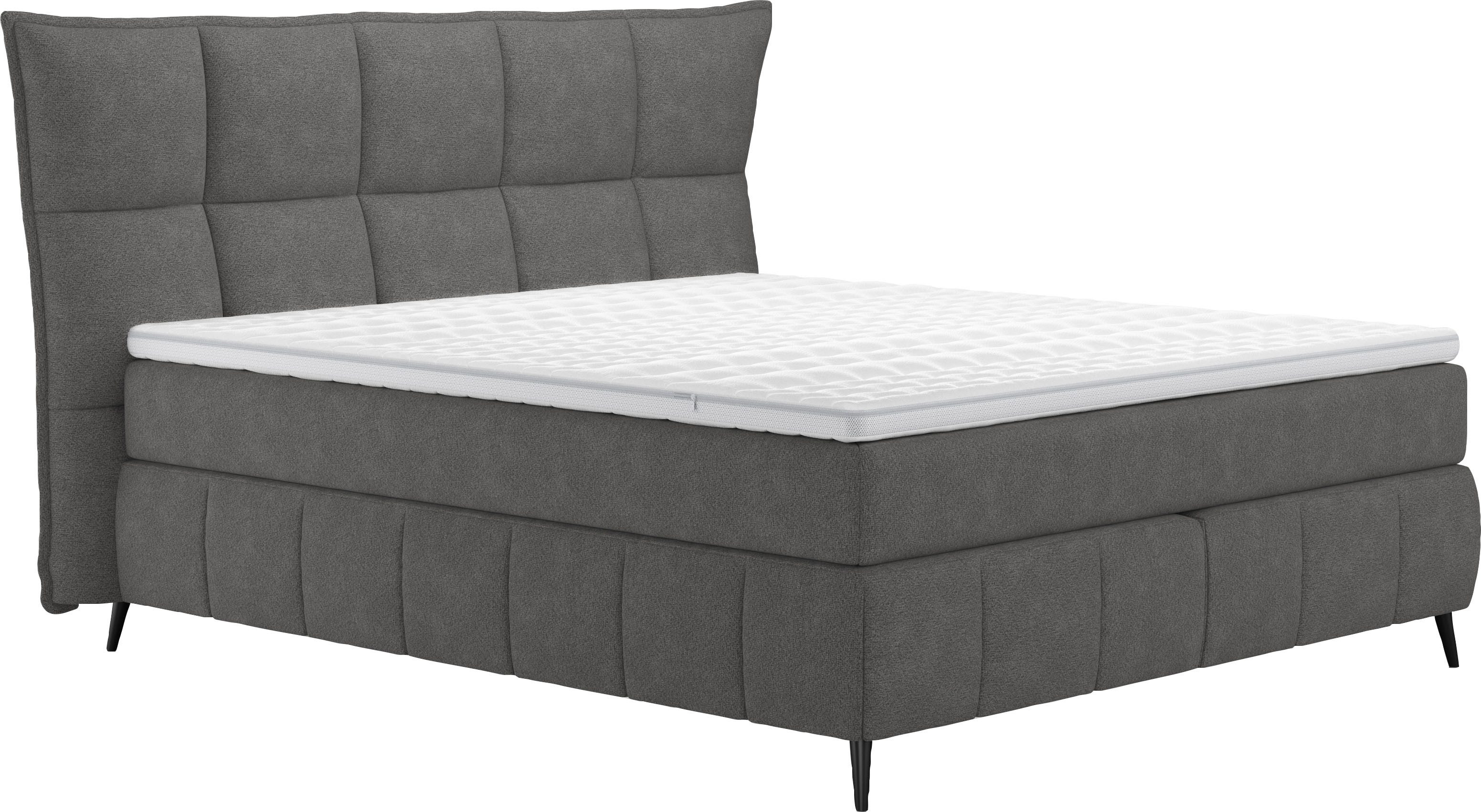 COTTA Boxspringbett SARAH inkl. 7-Zonen-TTFK-Matratze H2-H4, inkl. Topper, Strukturstoff, 160/180 cm x 200 cm