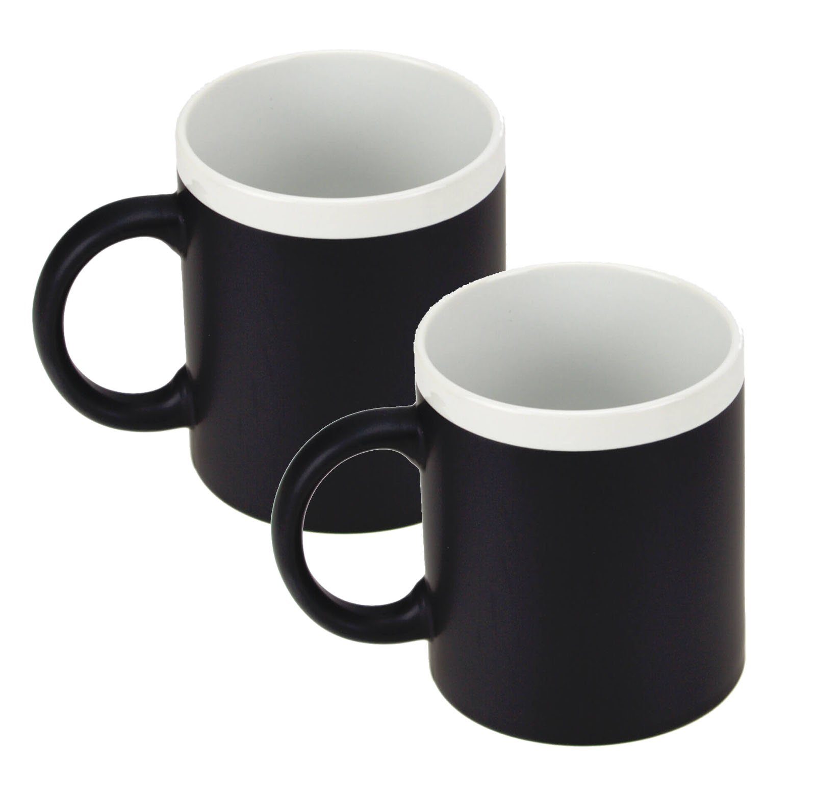 Kreide Memo Farbe: 2er Kaffee Out weiss, Blue beschreibbare of Tasse Keramik Tasse Set - the
