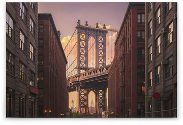 A.S. Création Leinwandbild Brooklyn Bridge, New York (1 St), Brücke Großstadt Keilrahmen Bild