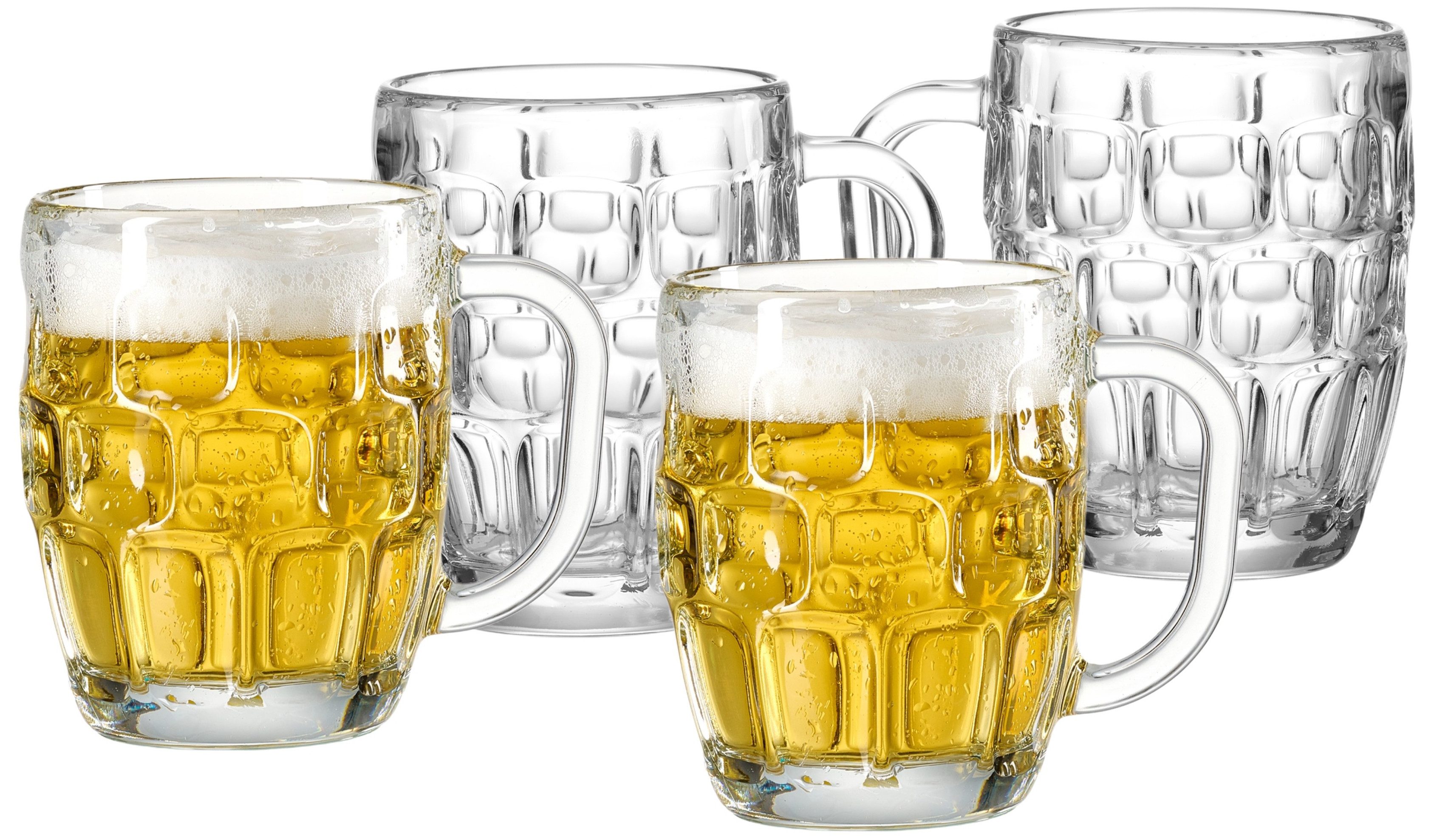 Ritzenhoff & Breker Bierkrug Luis, Glas, 4er Set, je 500 ml