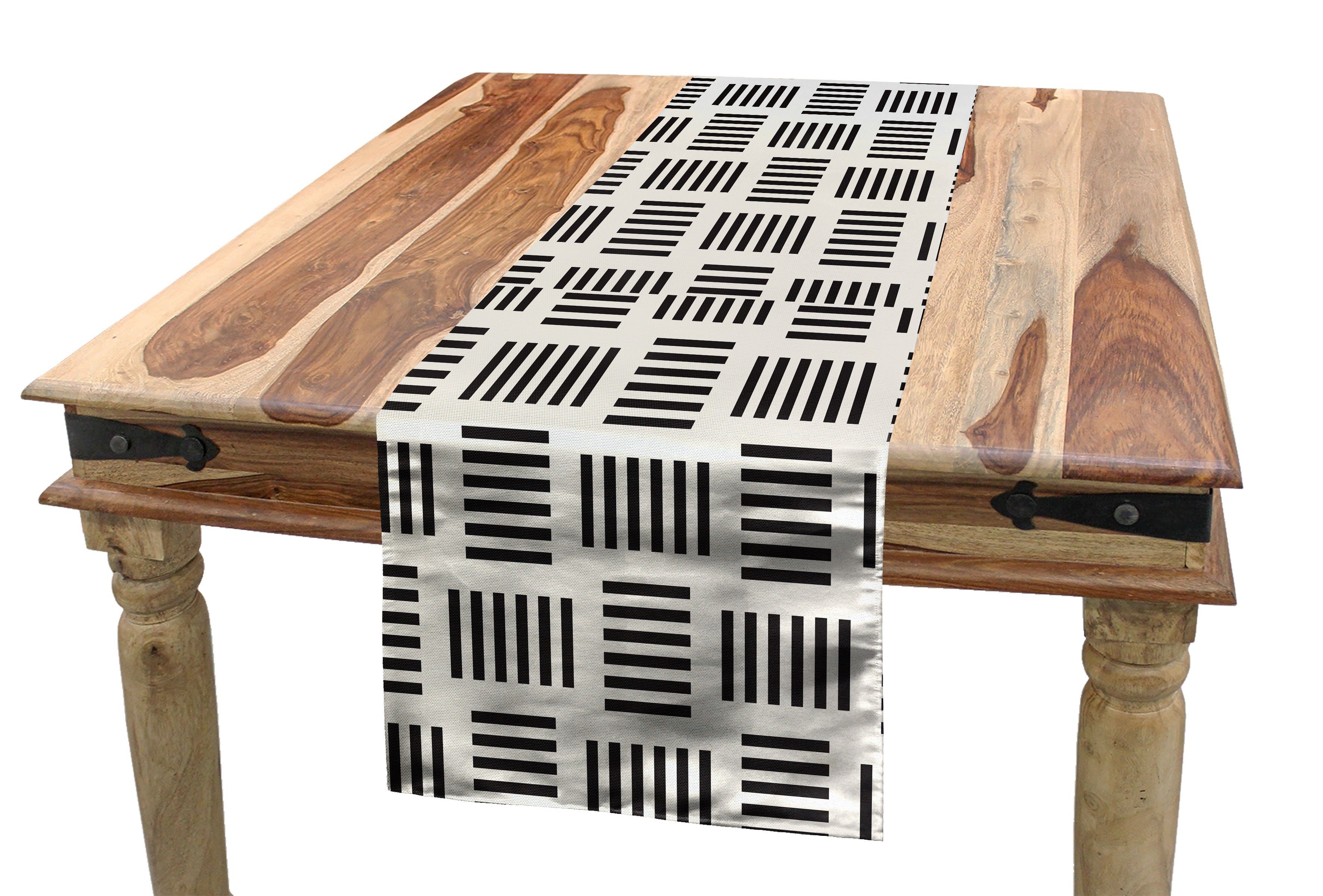 Abakuhaus Tischläufer Esszimmer Küche Rechteckiger Dekorativer Tischläufer, Abstrakt Moderne Bold Linien