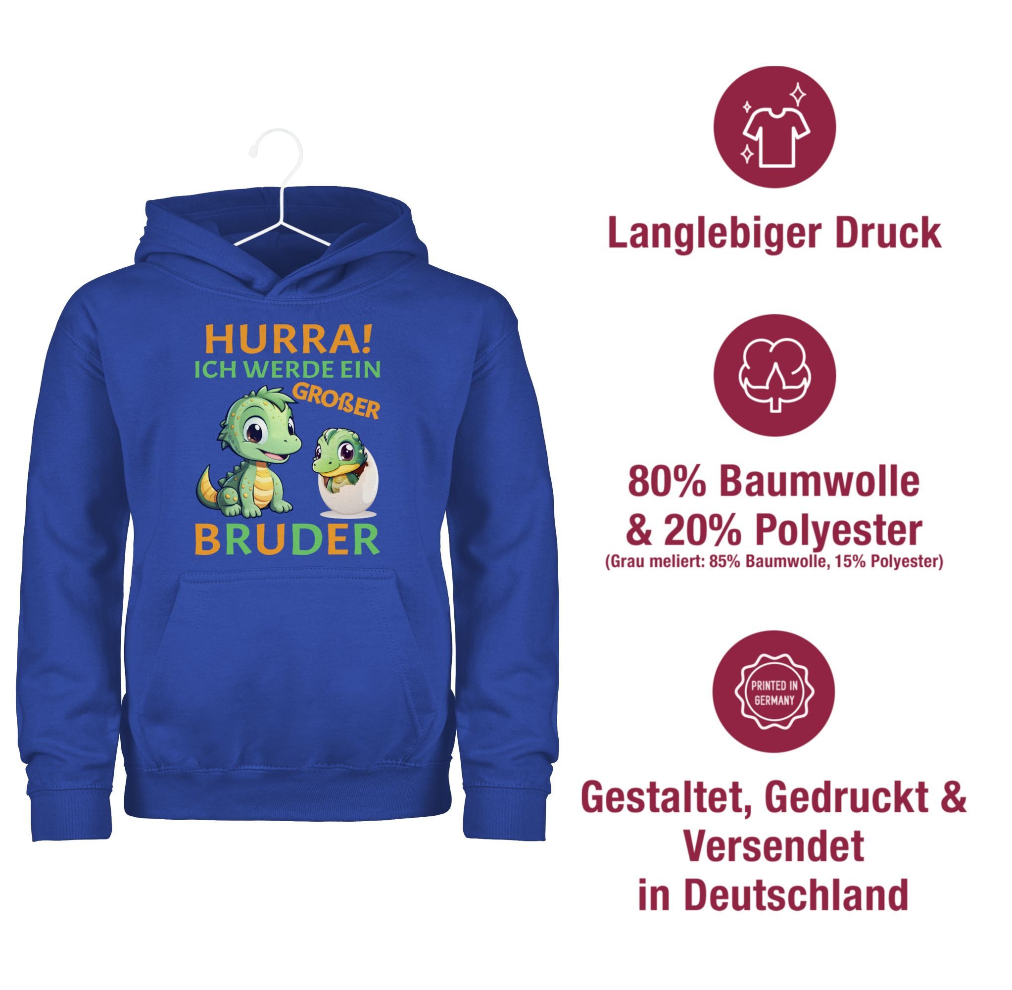 Shirtracer Hoodie Hurra endlich großer Bruder - Ich werde großer Bruder - Ich bin großer Großer Bruder