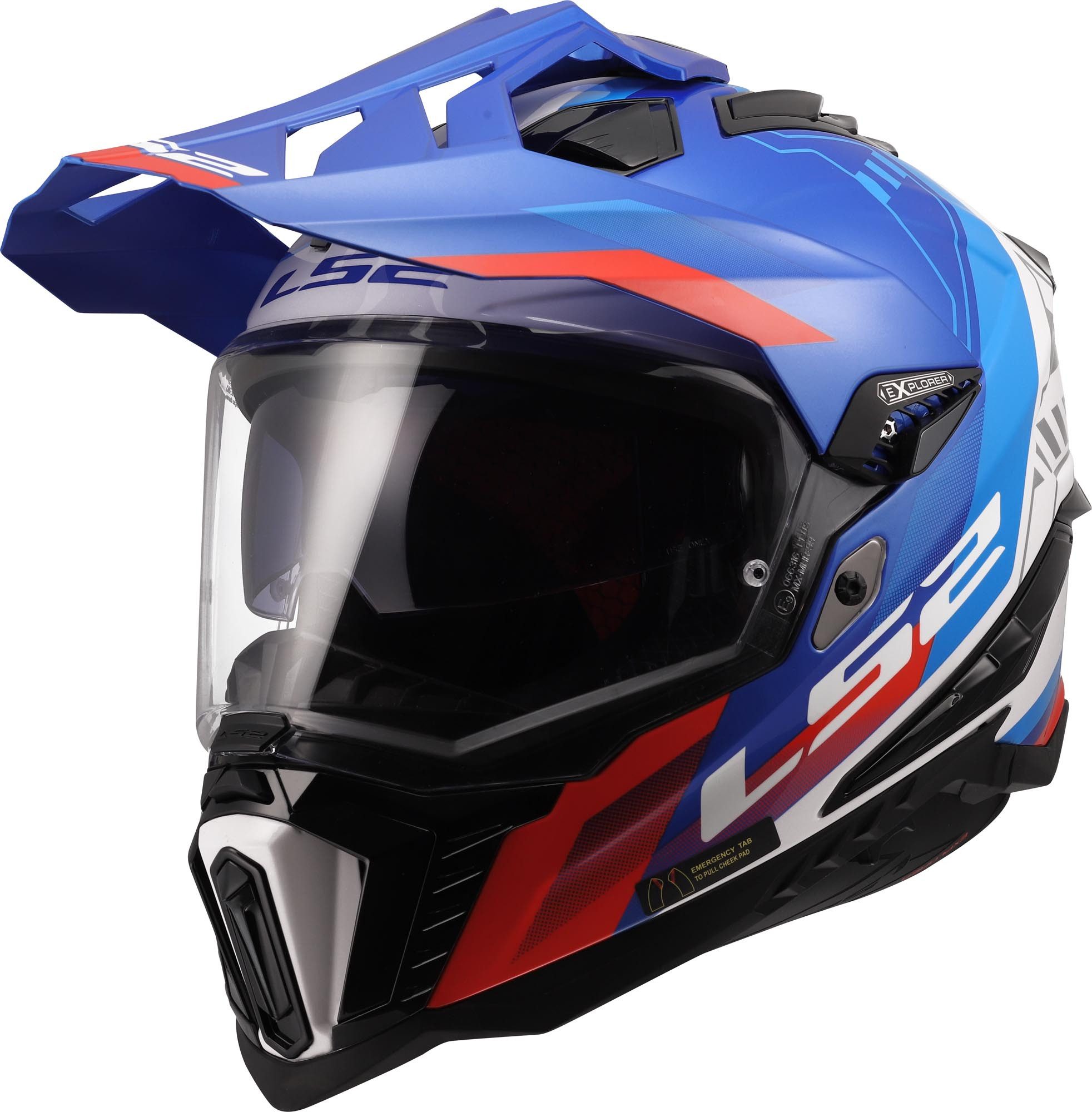 LS2 Motocrosshelm MX701 Explorer Hexa Enduro Helm, Atmungsaktiv