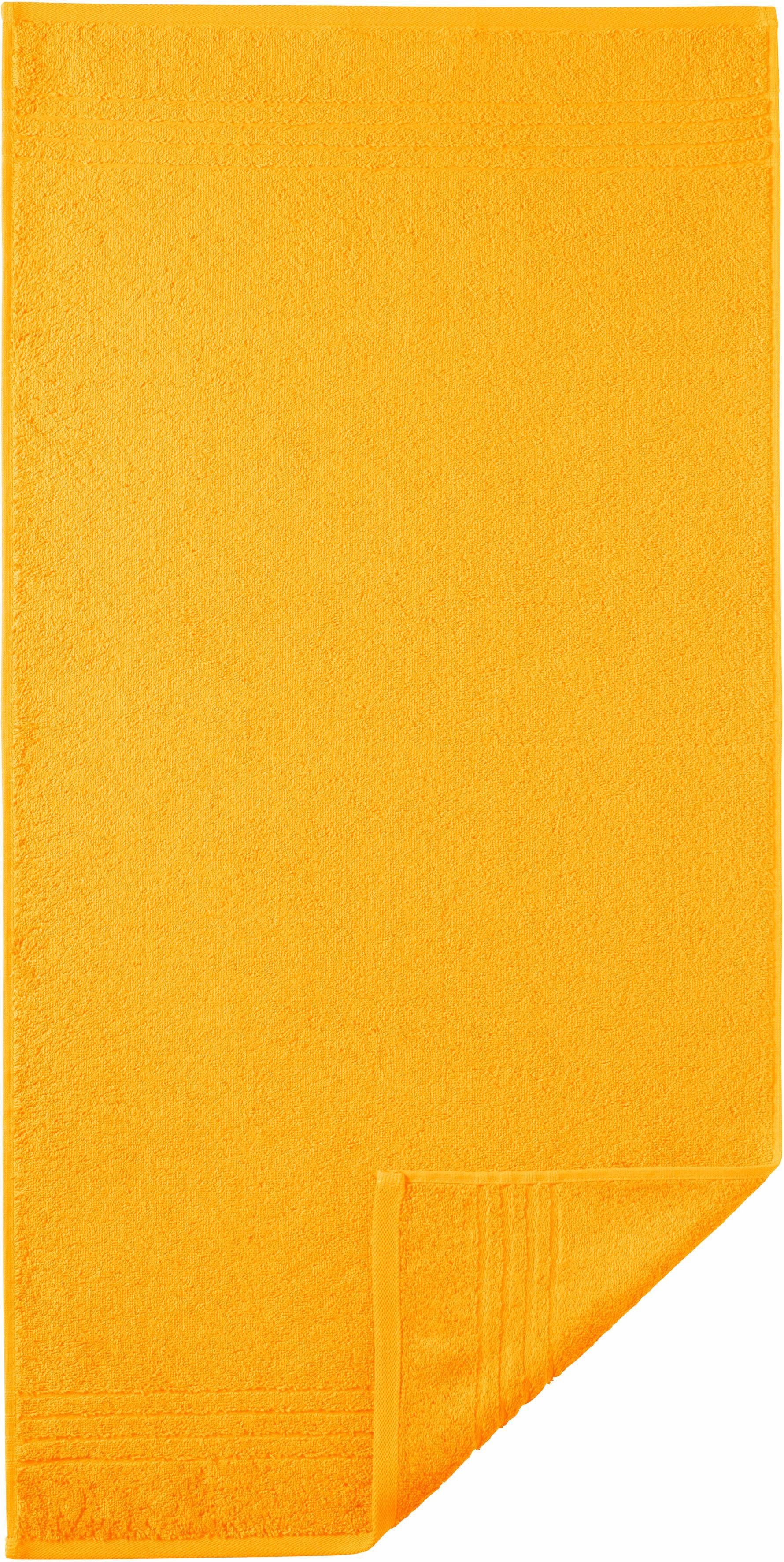 Egeria Badetücher Madison, Walkfrottee (1-St), Uni-Programm mit Streifenbordüre, reine Baumwolle gelb