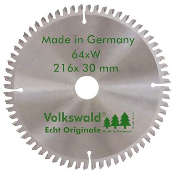 Volkswald Kreissägeblatt Volkswald ® HM-Sägeblatt W 216 x 30 mm Z= 64 Massivholz Kreissägeblatt, Echt Originale Volkswald® Made in Germany