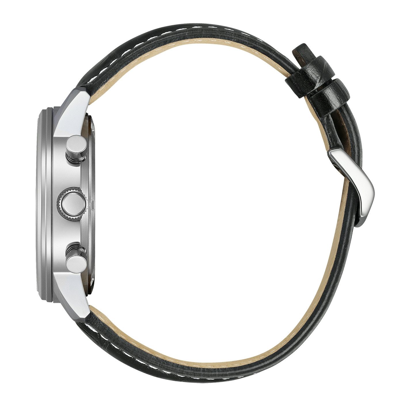 Citizen Chronograph Classic Chrono CA4720-01X, Armbanduhr, Solar, Herrenuhr, Lederarmband, analog, Big Date