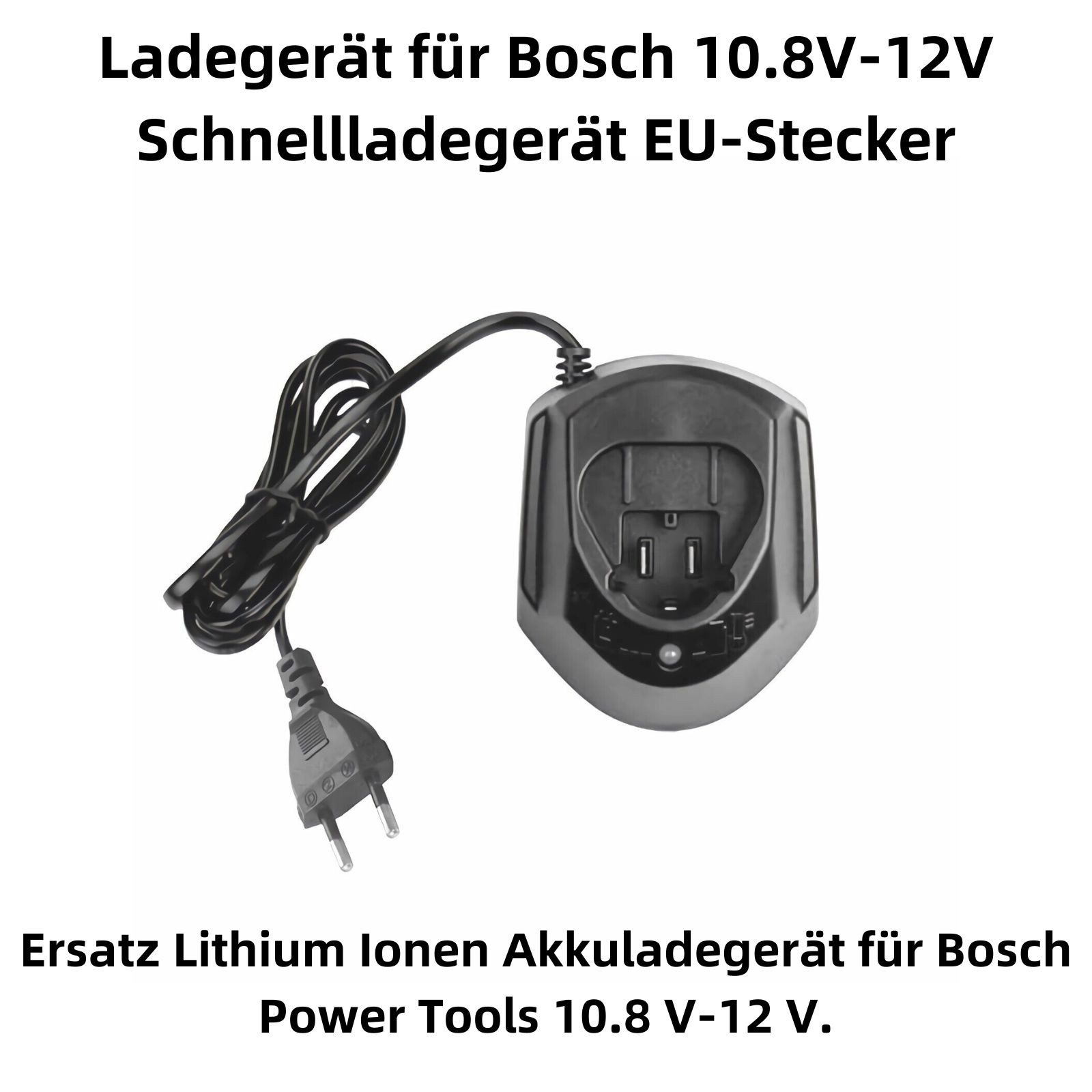 Bolwins L39C 10.8V-12V Akku Ladegerät passend für BOSCH Ladegerät Ladestation Universal-Ladegerät (1500 mA, Packung, 1-tlg., für 10,8–12V Li-Ion Akkus (Bosch kompatibel), Schnellladegerät für 10,8–12V Li-Ion Akkus, LED-Statusanzeige)