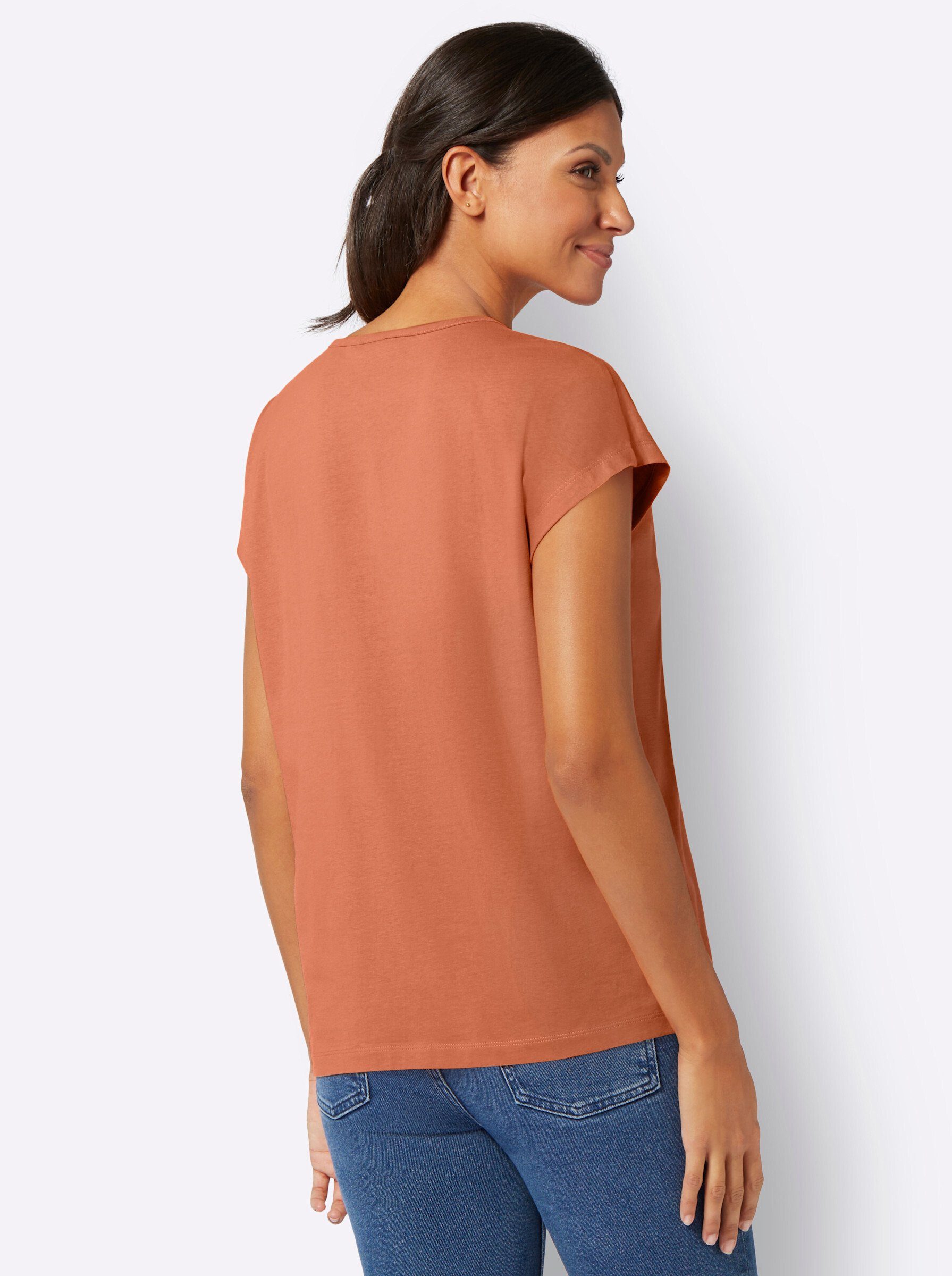 an! T-Shirt papaya-silberfarben Sieh