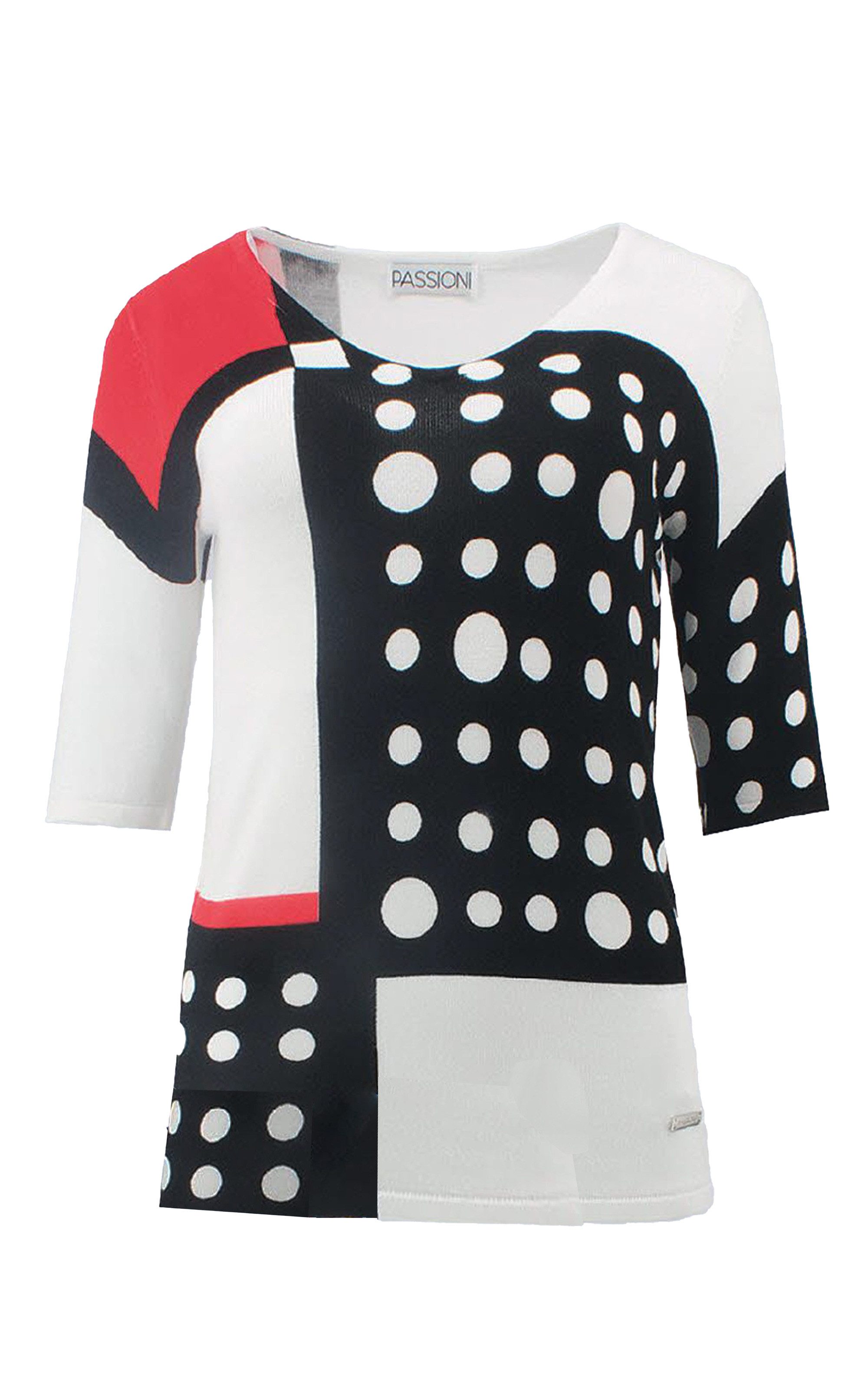Kurzarmpullover mit Punkten