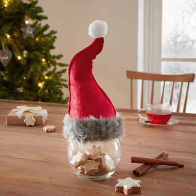 Home-trends24.de Keksdose Bonbonniere Wichtel Keksdose Aufbewahrung Keksbehälter Weihnachten, Glas