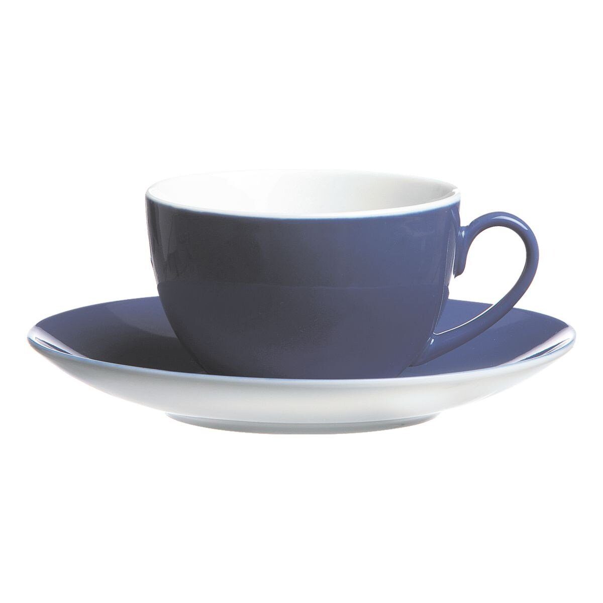 Ritzenhoff & Breker Kaffeeservice Doppio (4-tlg), Porzellan, Kaffeetassen inkl. Untertassen, spülmaschinen- & mikrowellengeeignet blau