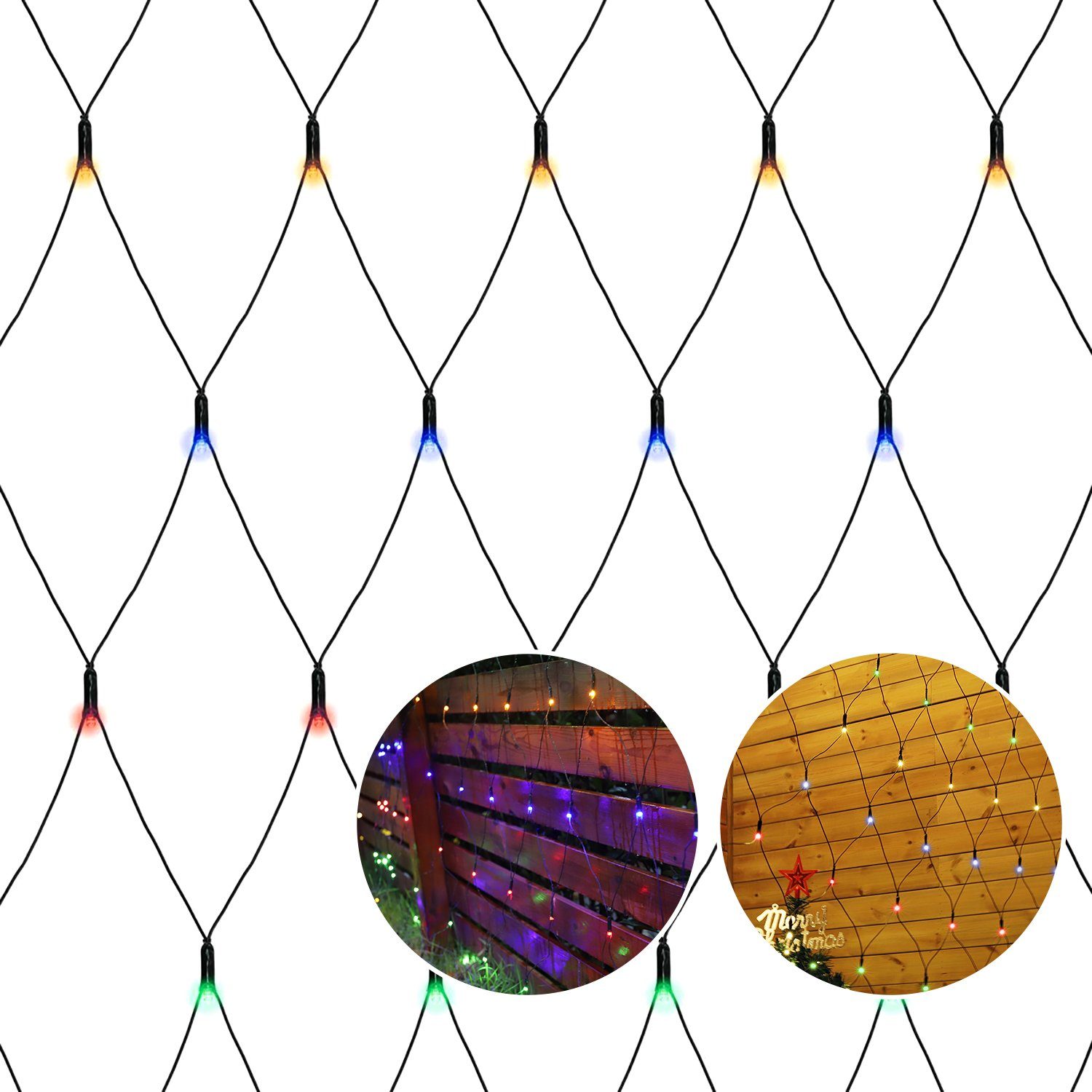 Salcar LED-Lichterkette LED Lichternetz outdoor Lichterkette Garten Weihnachtsdeko aussen