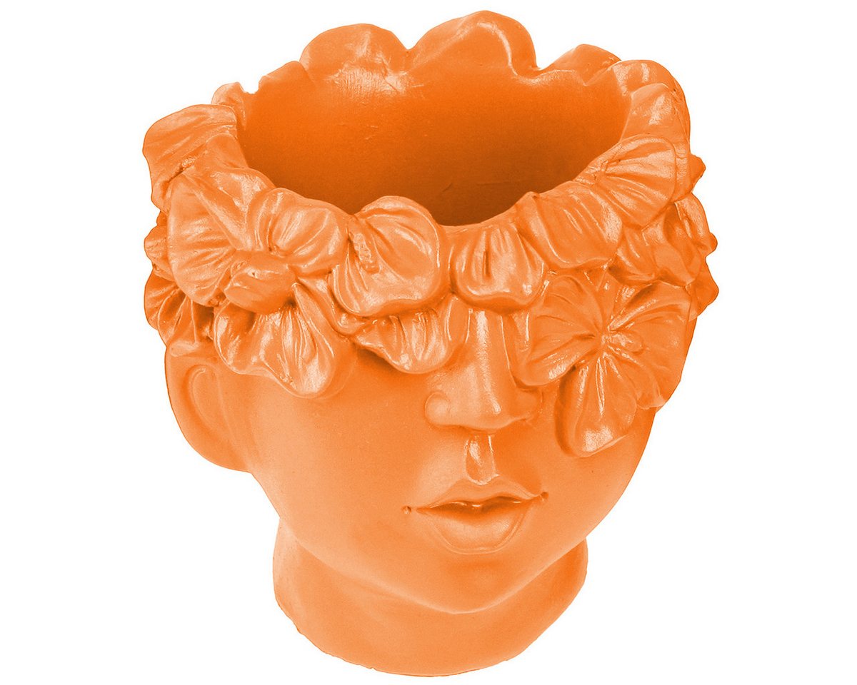 Thumbnail - Viana Übertopf Pflanzkopf Übertopf Büste Orange Deko Pflanztopf 13,5×13×14cm