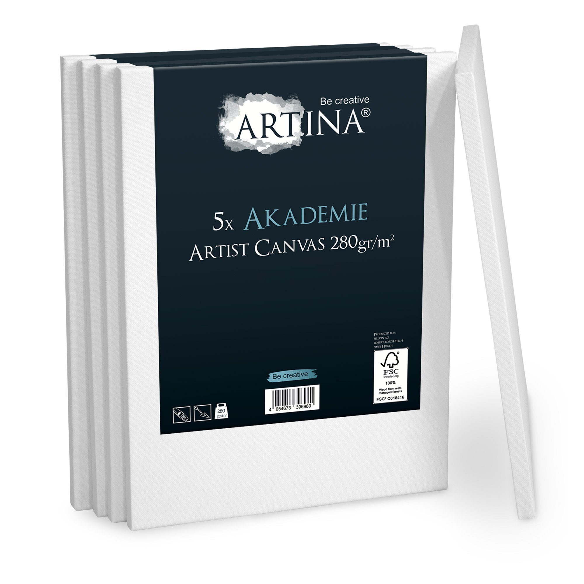 Artina Leinwand Akademie, Keilrahmen 5er Set