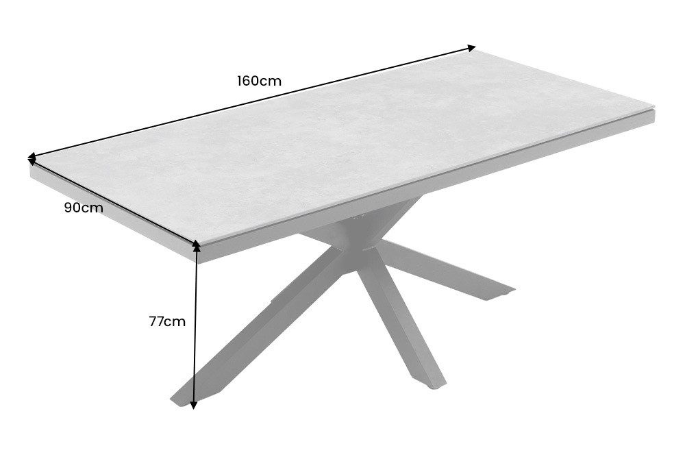 riess-ambiente Gartentisch GALAXIE 160cm hellgrau / anthrazit (Einzelartikel, 1-St), Outdoor · Keramik · Aluminium · Terrasse · wetterfest · Modern Design