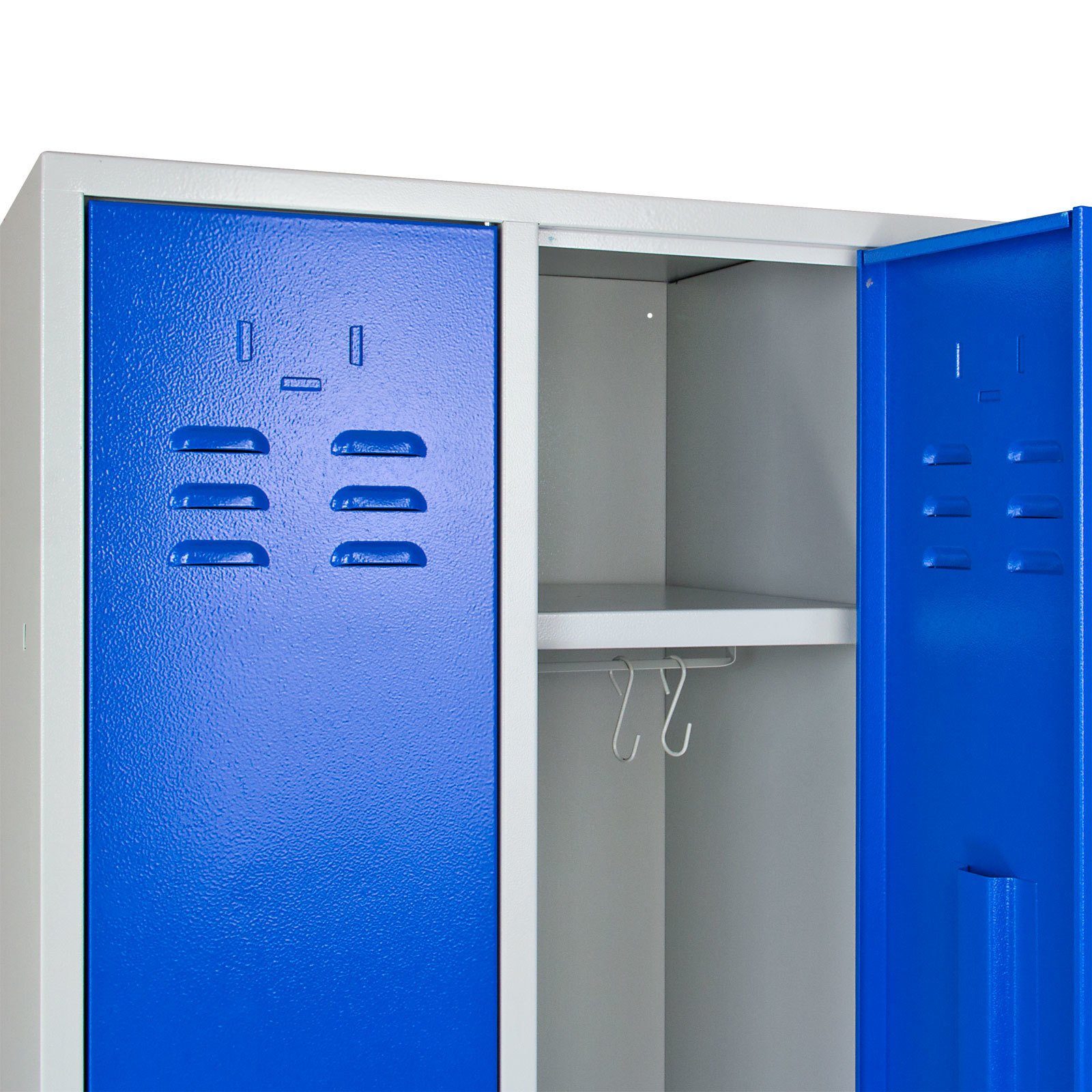 Garderobenschrank 178x60x50cm, Türen, Garderobenschrank Ermine Grau/Orange PROREGAL® HxBxT 2 Lichtblau mit