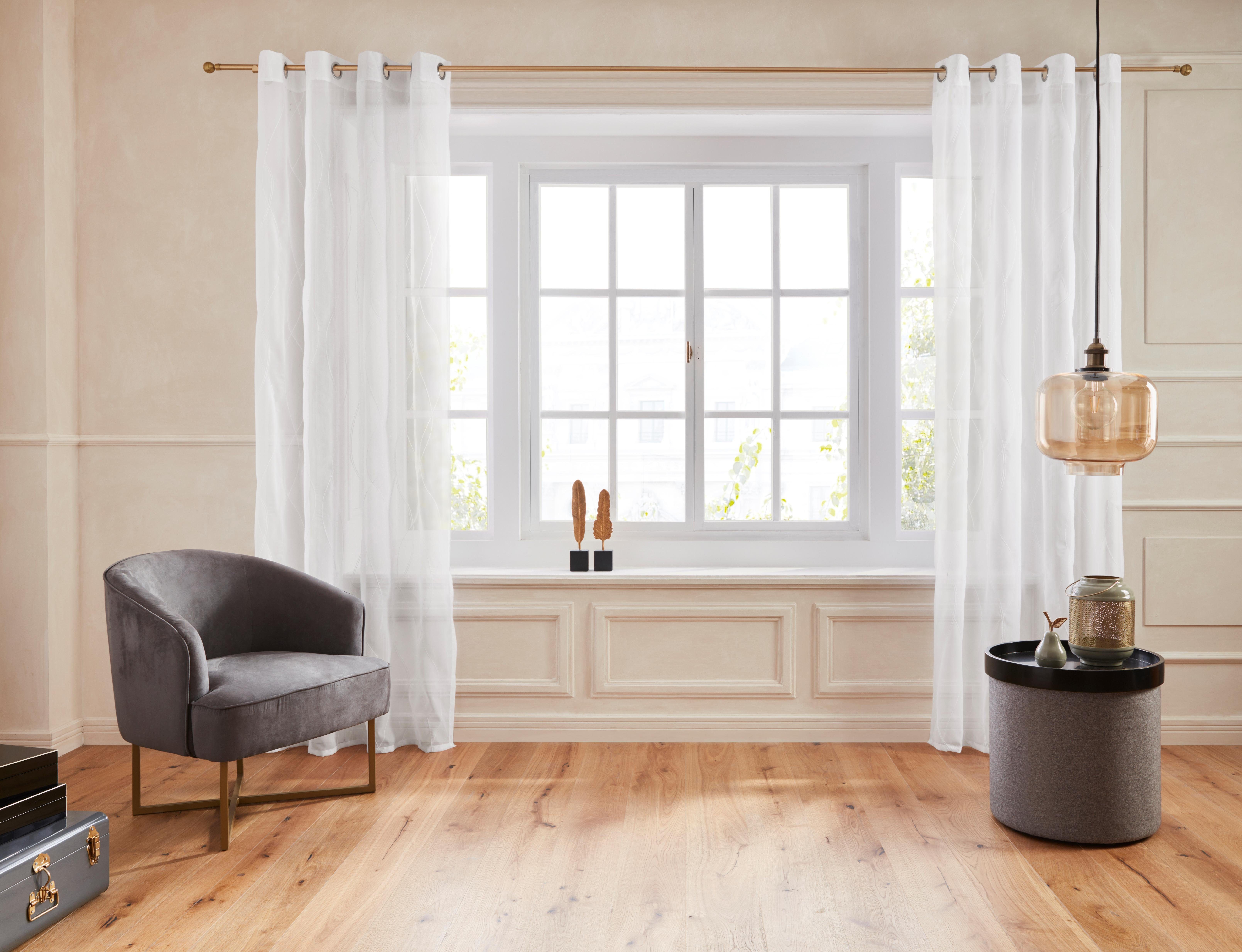 my home Gardine Mila (1 St), Ösen, transparent, Voile, mit Wellenmuster bes günstig online kaufen