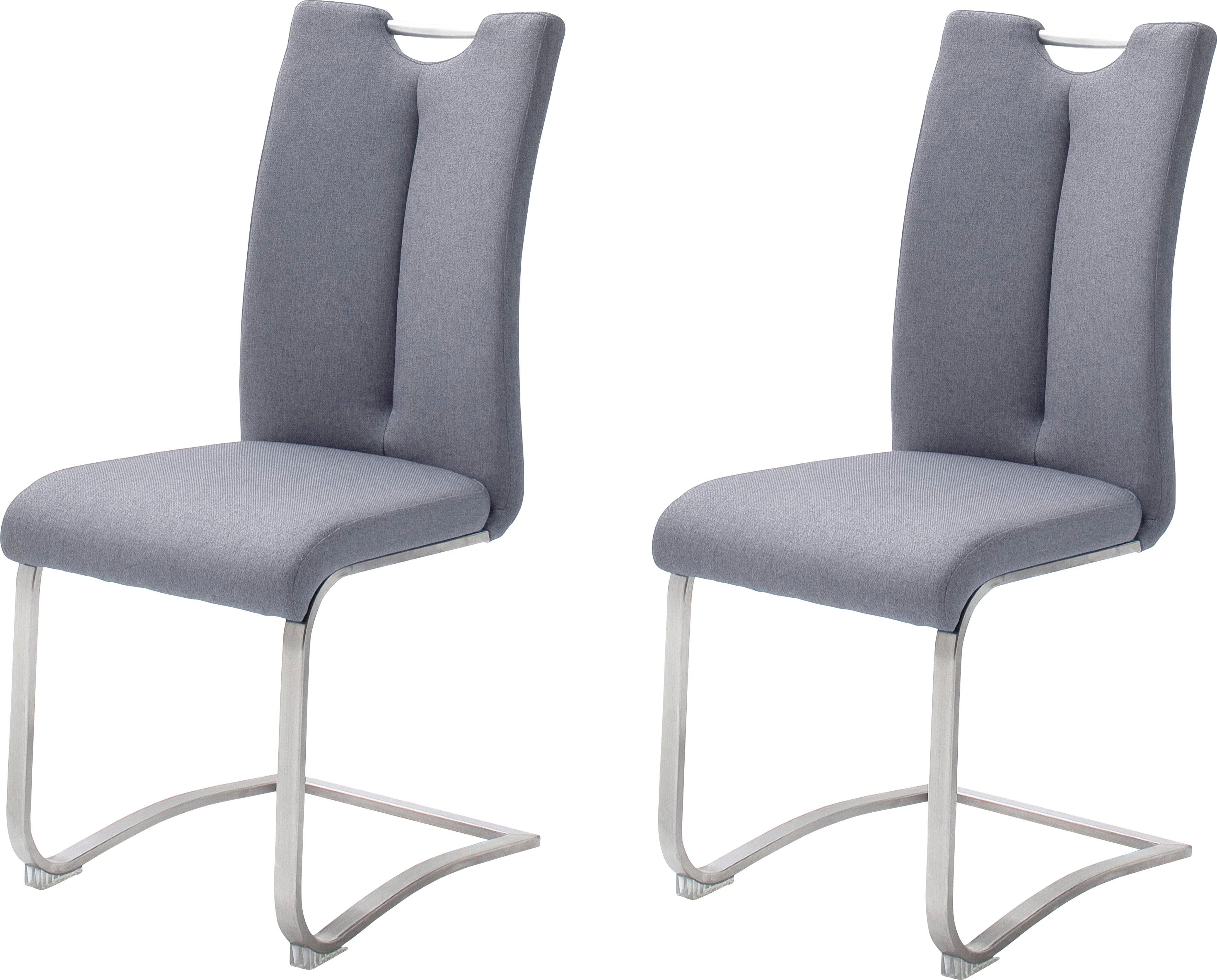 MCA furniture Freischwinger Artos XL (Set, 2 St), 2-er Set, Stuhl mit Griffloch, belastbarkeit bis 140 kg Grau | Grau