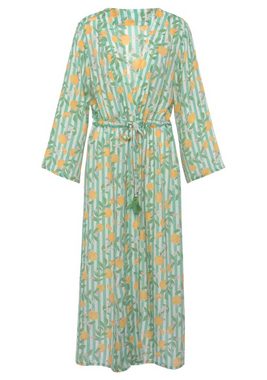 Buffalo Strandkleid im Kimono-Style mit Bindeband, langärmliges Sommerkleid, Kaftan