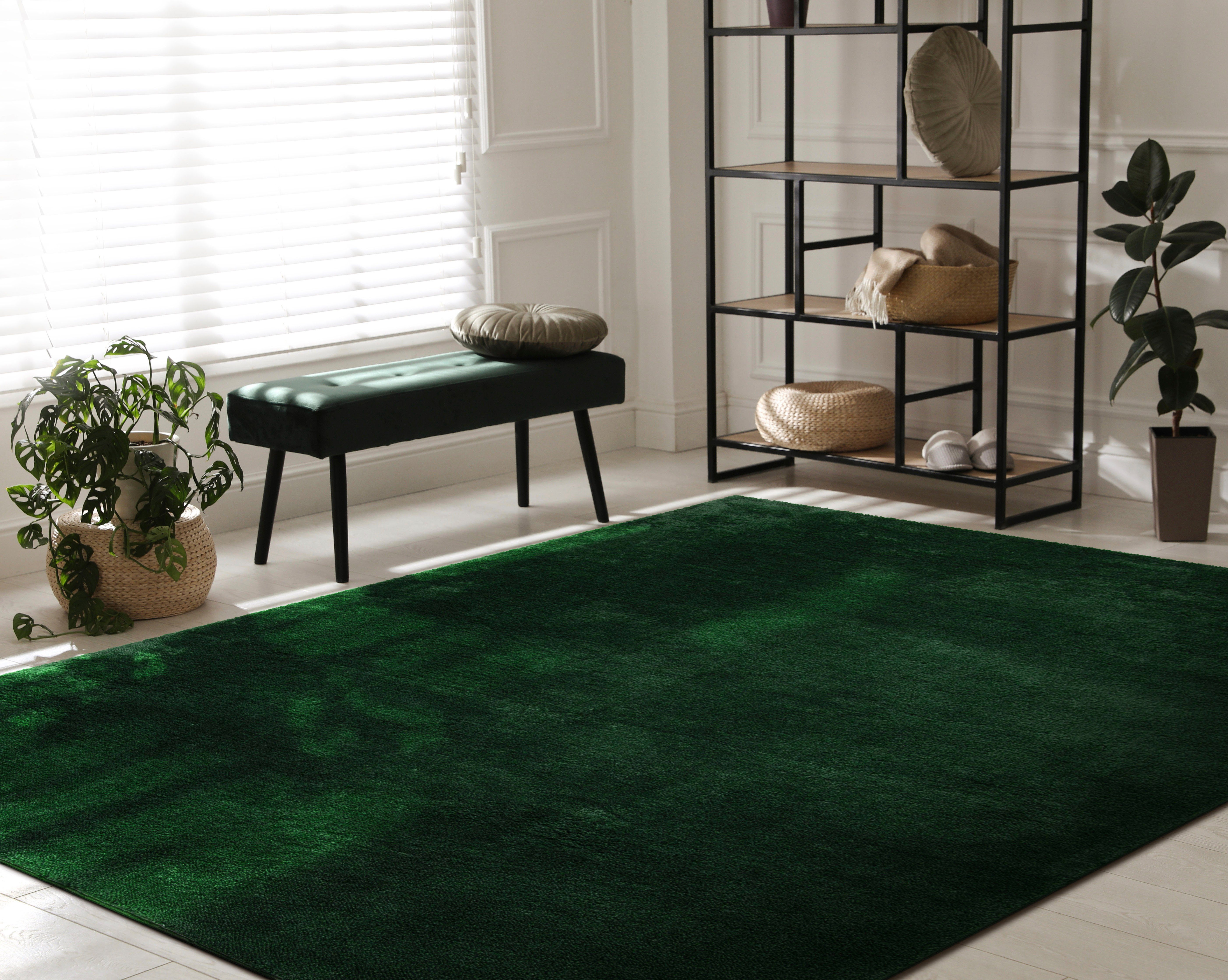 Teppich Cadiz 630, Paco Home, auch Uni-Farben, waschbar, rechteckig, Höhe: Läufer mm, besonders 22 grün erhältlich weich, als