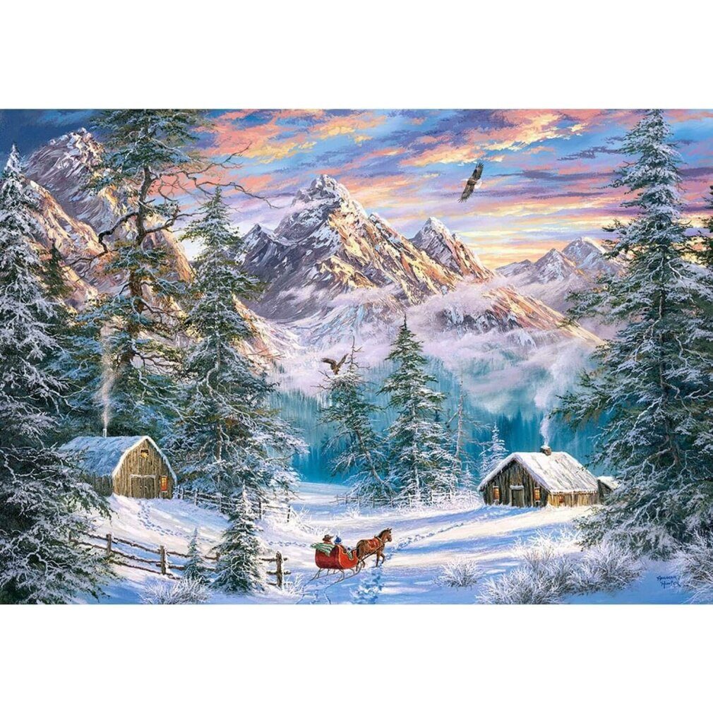 Puzzle Puzzle Weihnachten in den Bergen 1000 Teile