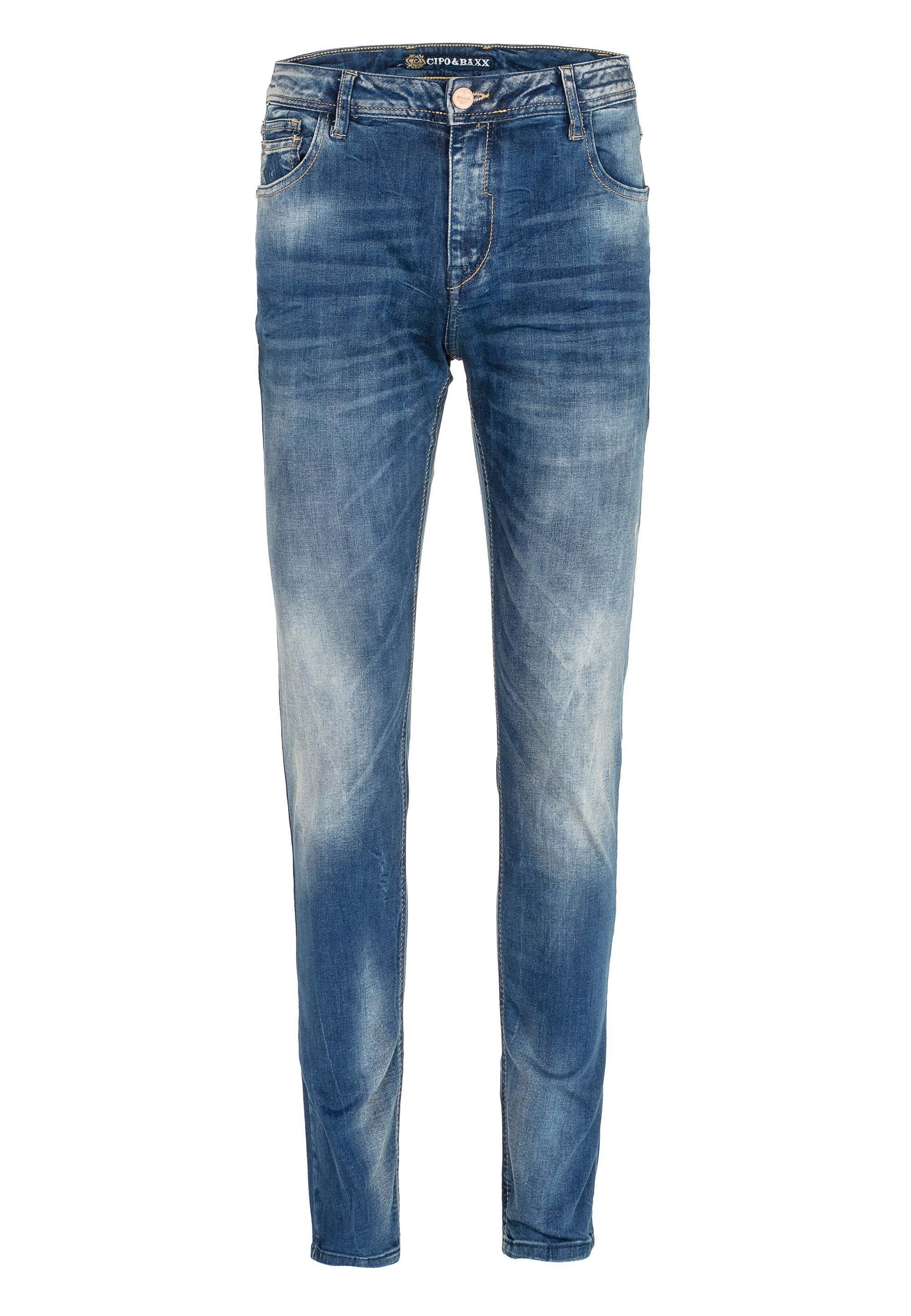 Cipo & Baxx Bequeme Jeans mit lässiger Waschung in Straight Fit