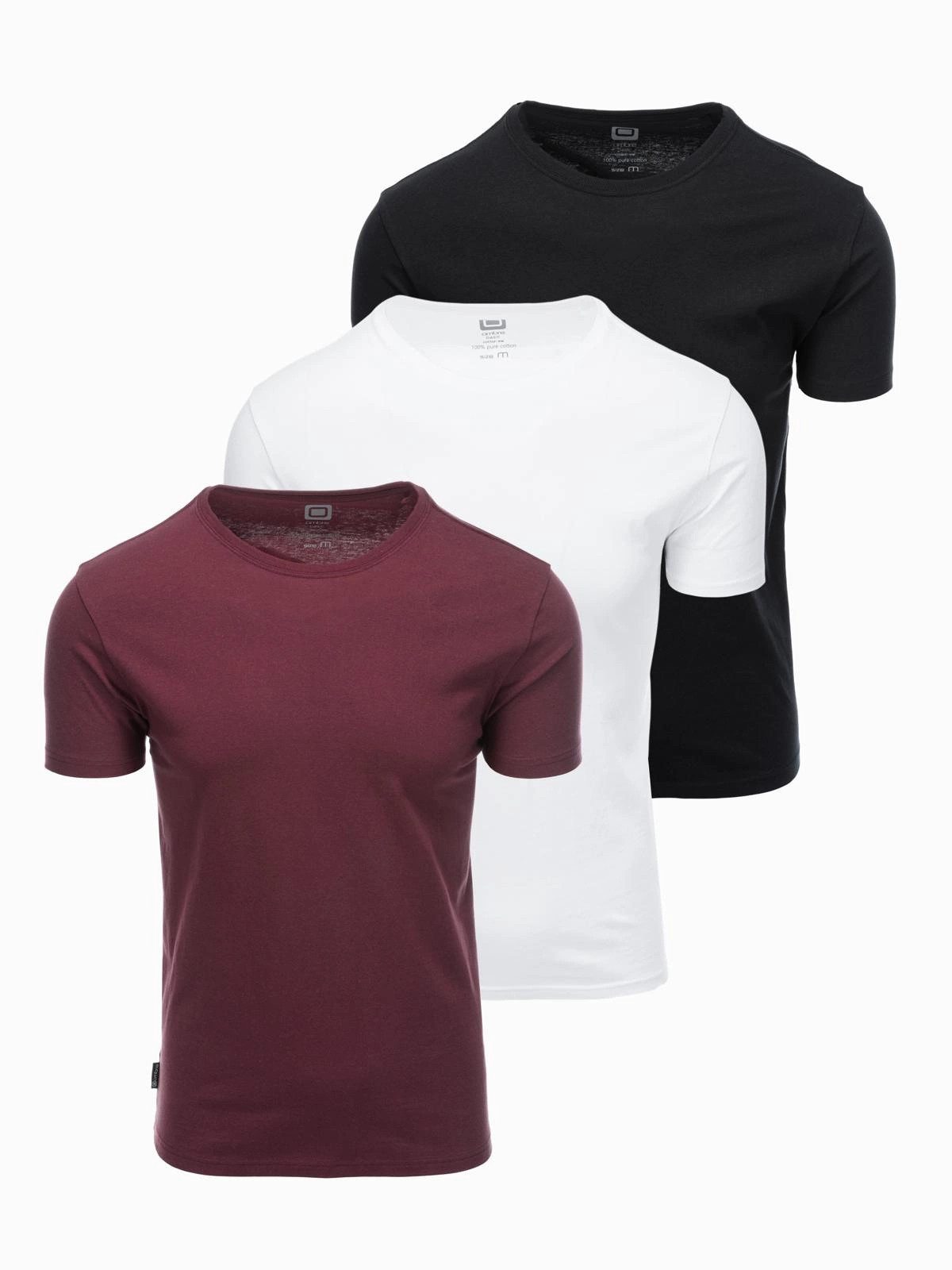 OMBRE T-Shirt BASIC T-Shirt 3erSet für Herren aus Baumwolle mit Rundhalsaus günstig online kaufen