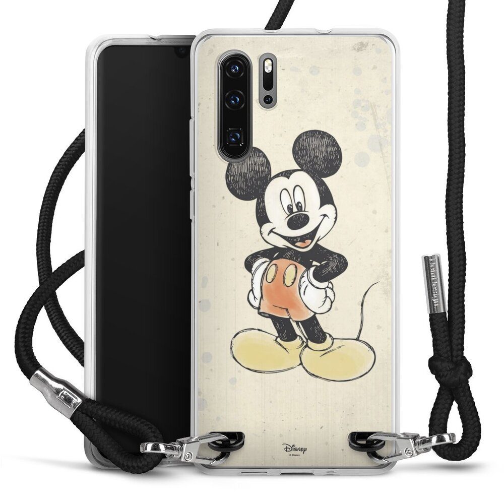 DeinDesign Handyhülle Offizielles Lizenzprodukt Mickey & Minnie Mouse Wasserfarbe, Huawei P30 Pro Handykette Hülle mit Band Case zum Umhängen