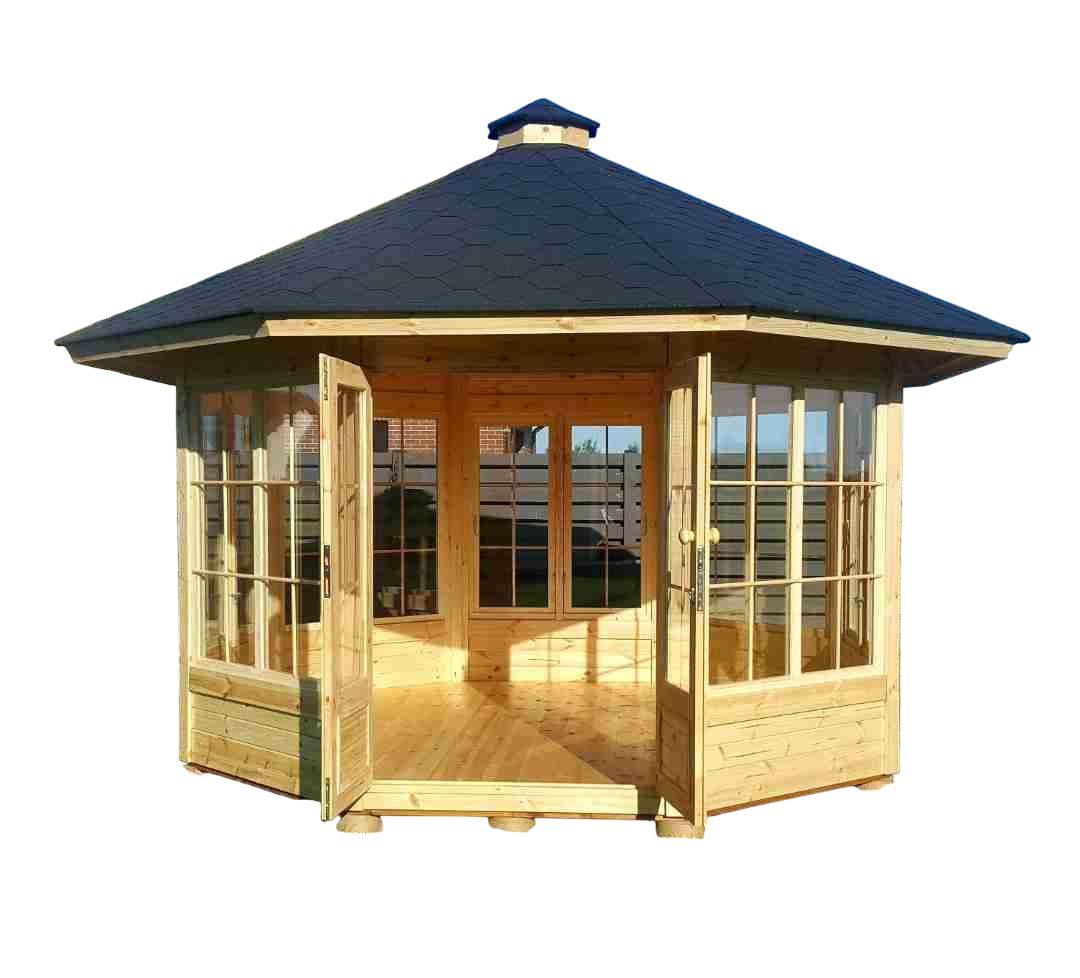 Gartenhaus Freizeithütte Braun - Stilvoller Sitzpavillon aus robustem Material
