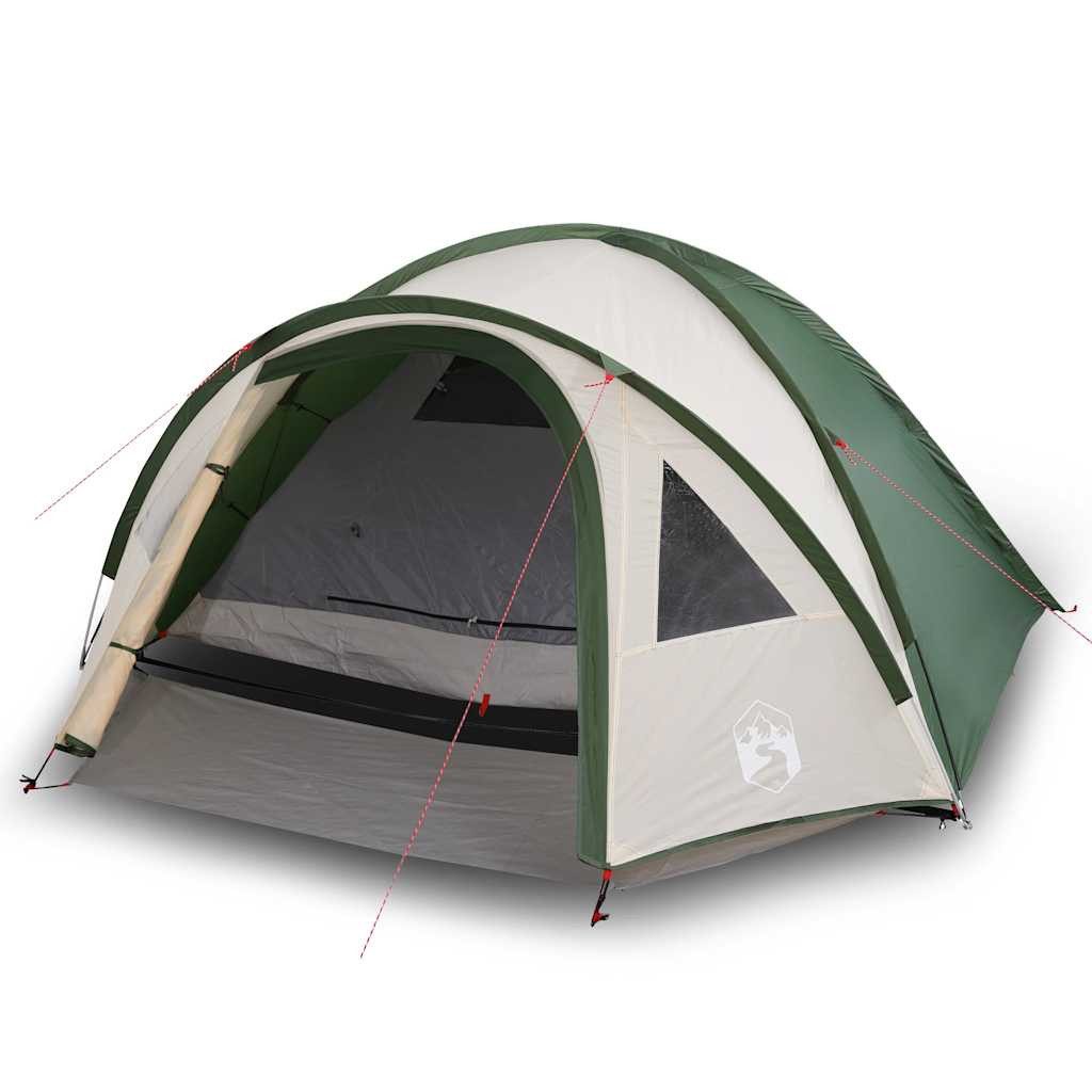 Kuppelzelt Kuppel-Campingzelt 4 Personen Grün Wasserdicht