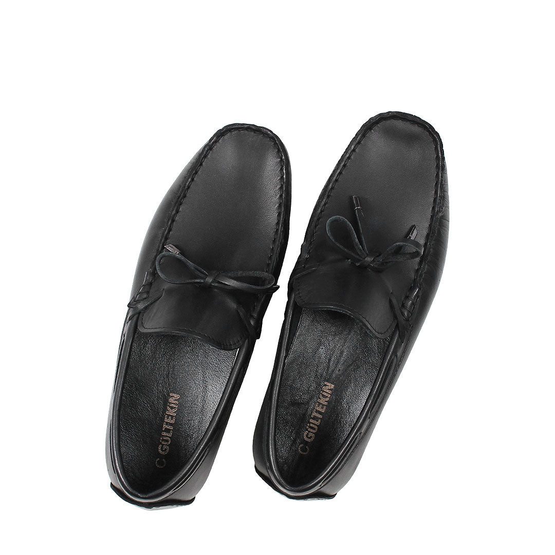 Celal Gültekin Herren Mokassins – Klassische Leder Loafer mit Schleife Loafer Herren Mokassins aus Leder mit Schleife