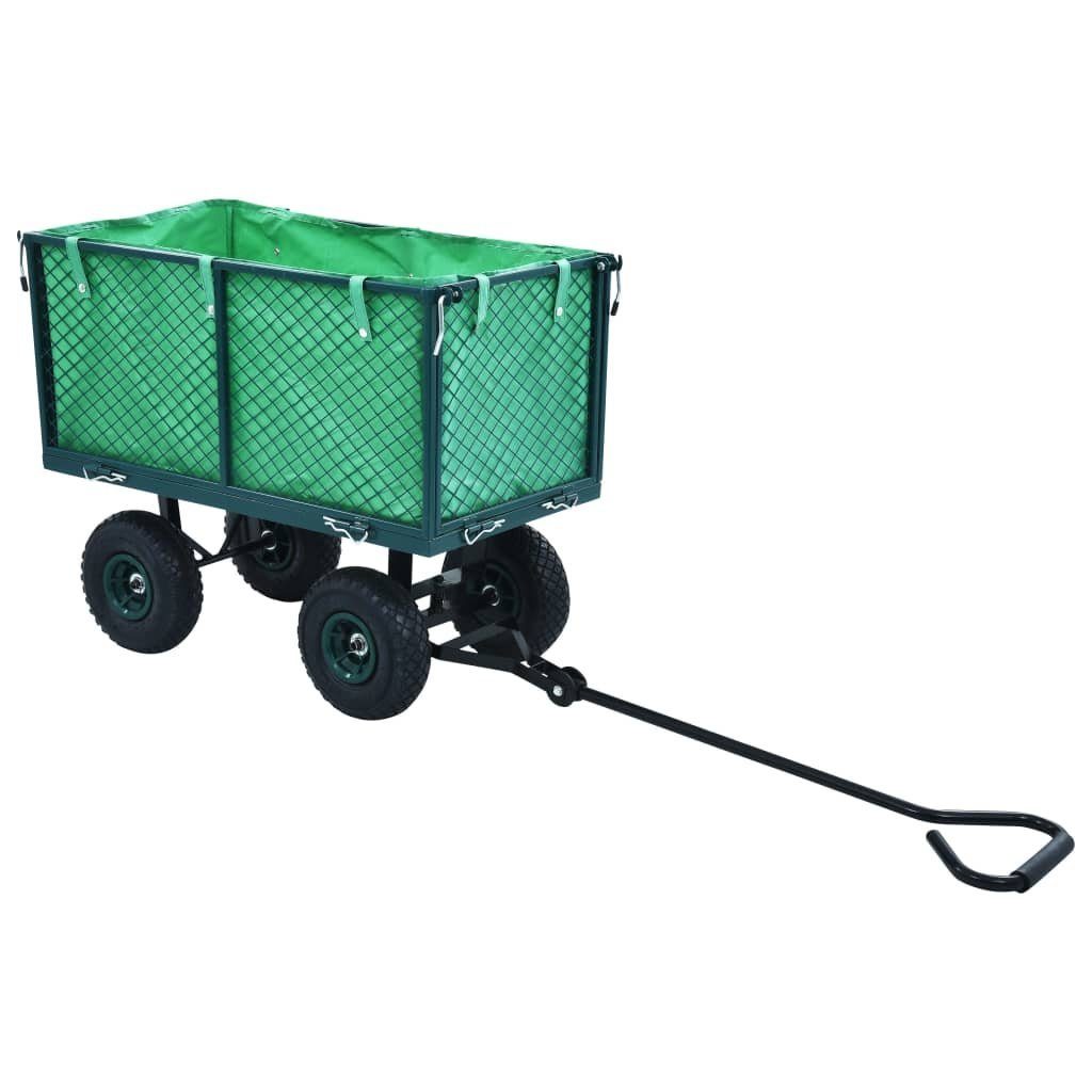 vidaXL Rollwagen Gartenwagen Grün 350 kg, (1 St)