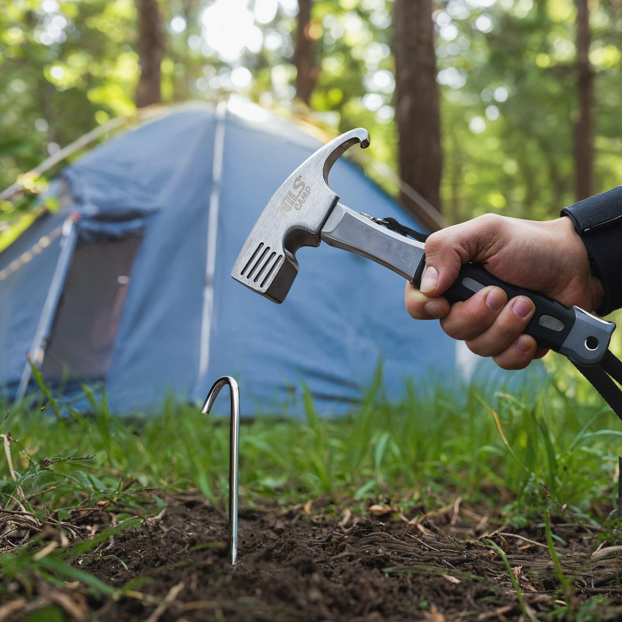 NILS CAMP Campinghammer Zelthammer Outdoorhammer Zeltzubehör Survivalhammer