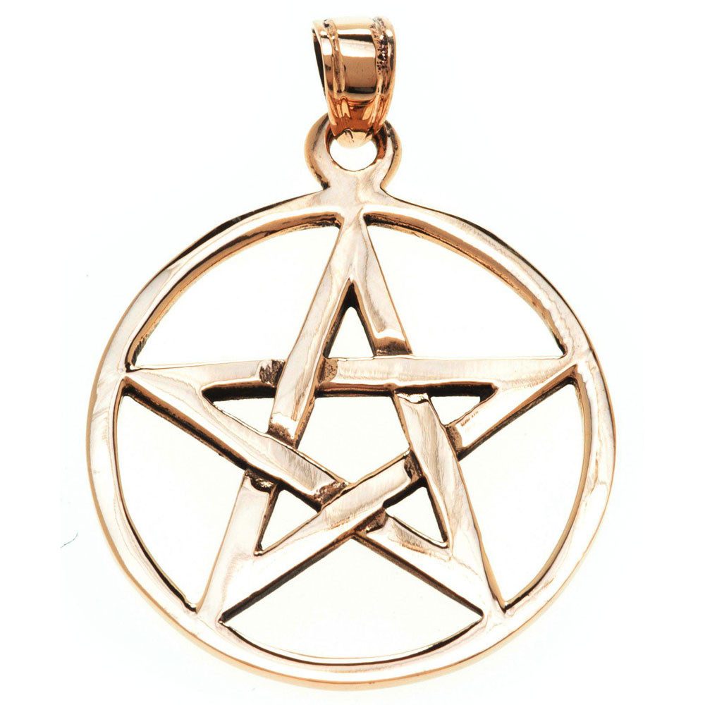 Kettenanhänger Pentagramm Bronze Anhänger Schmuck - Pentagramm - 32x23mm
