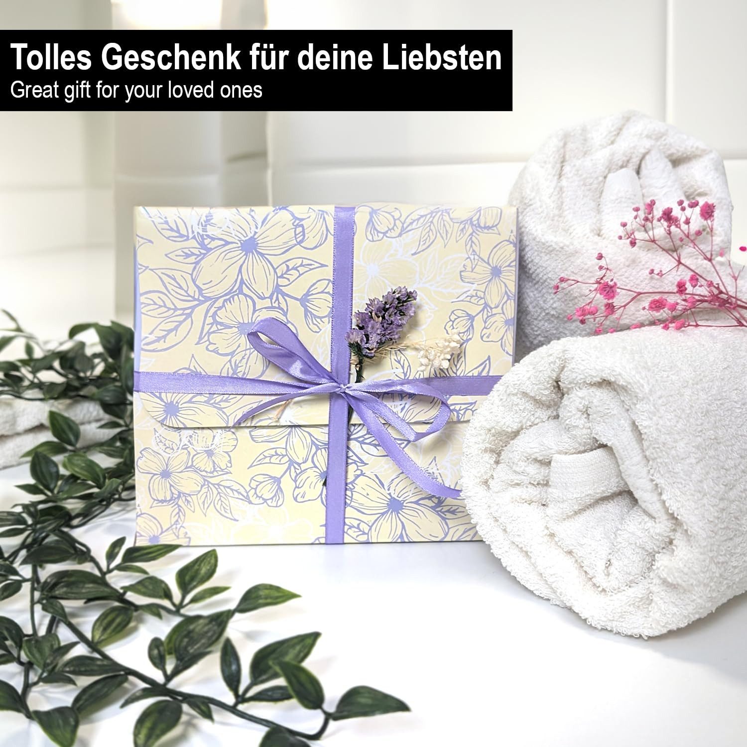 com-four Badekugel Geschenk-Box mit insgesamt Badebomben, Badekonfetti, 6-tlg., Sojawachskerze - Wellness-Set für Frauen und Männer