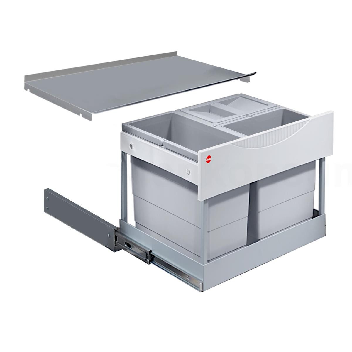 Hailo Einbaumülleimer Hailo Abfallsammler 3644831 Raumspar-Tandem-S-plus 2x 8,5 + 12 Liter