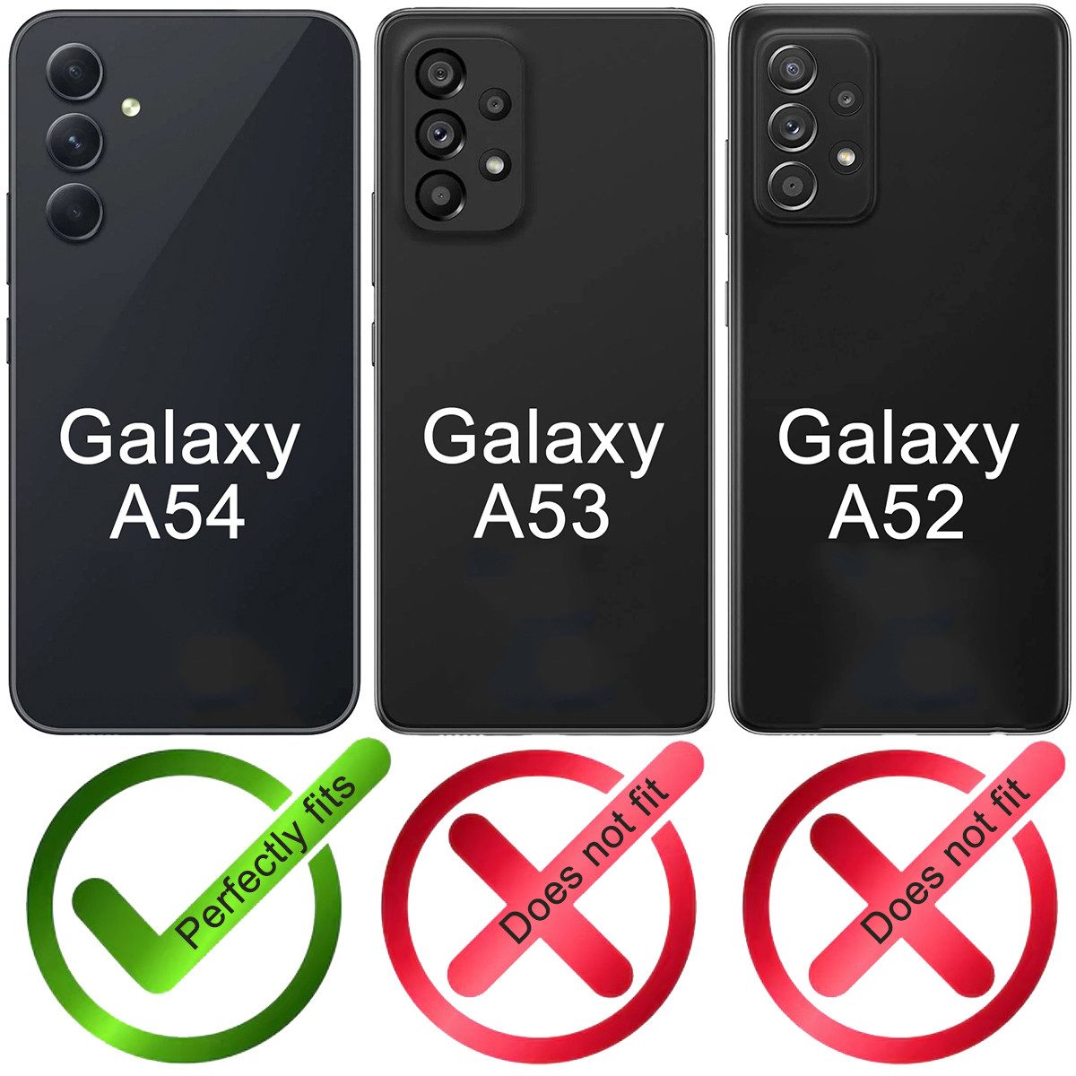 Burkley Handytasche Samsung Galaxy A54 Handytasche mit modularem Case (1-tlg., Book Case Lederhülle mit Kartenfach und Magnetverschluss), herausnehmbare Innenhülle, Kartenfächer, Kickstand