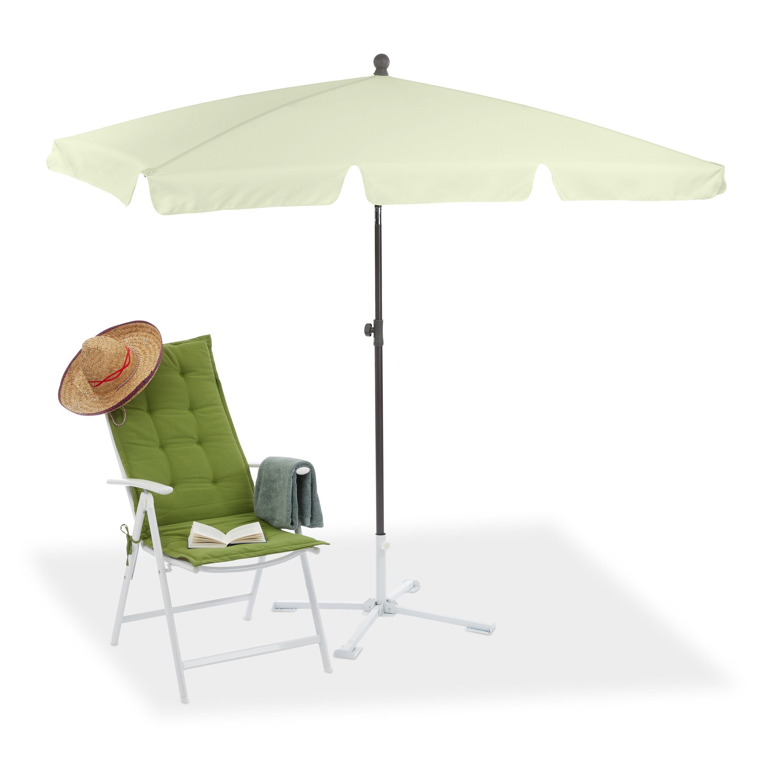 relaxdays Sonnenschirm »Rechteckiger Sonnenschirm für den Garten«, Weiß  online kaufen | OTTO