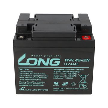 Kung Long Kung Long Akku 12V 45Ah Pb Batterie Bleigel WPL45-12N Longlife Bleiakkus