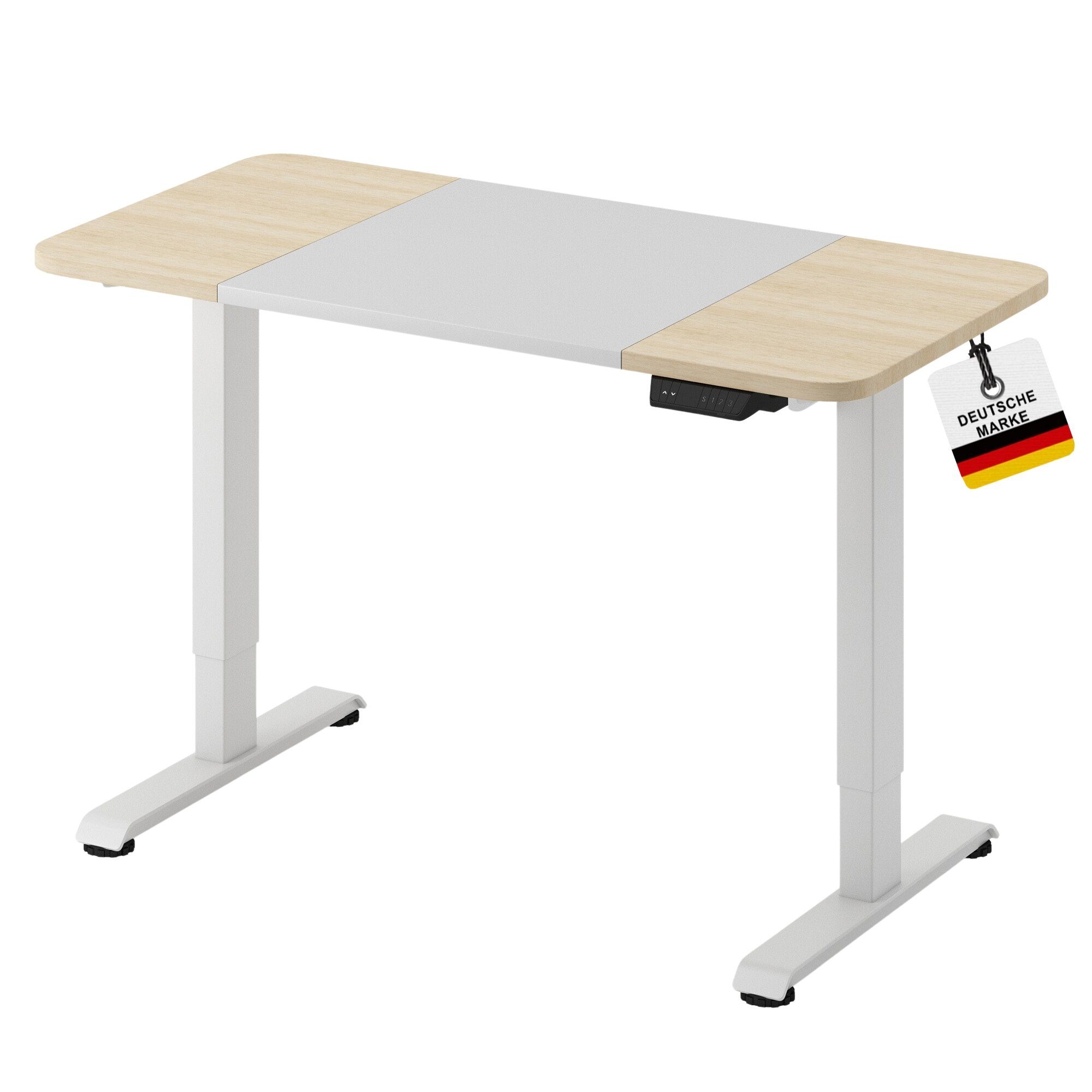 | Stehschreibtisch, oder 4P12WO Standing elektrisch Schreibtisch Weiss/Eiche Bürotisch Schreibtisch International höhenverstellbarer Weiss Albatros Desk Weiss/Eiche), Tischplatte Optimal (120x60cm, als Albatros