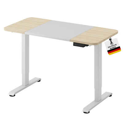 Albatros International Schreibtisch Albatros elektrisch höhenverstellbarer Schreibtisch 4P12WO Tischplatte (120x60cm, Weiss/Eiche), Optimal als Stehschreibtisch, Bürotisch oder Standing Desk