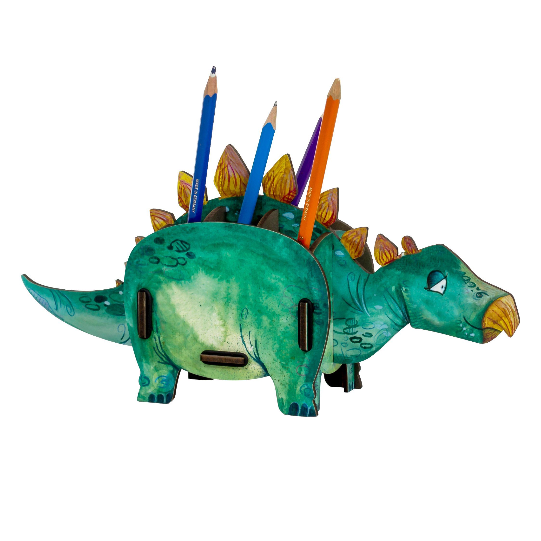 WERKHAUS® Aufbewahrungsbox Auswahl Werkhaus Stiftebox Dinos Stiftehalter Modell: Stegosaurus