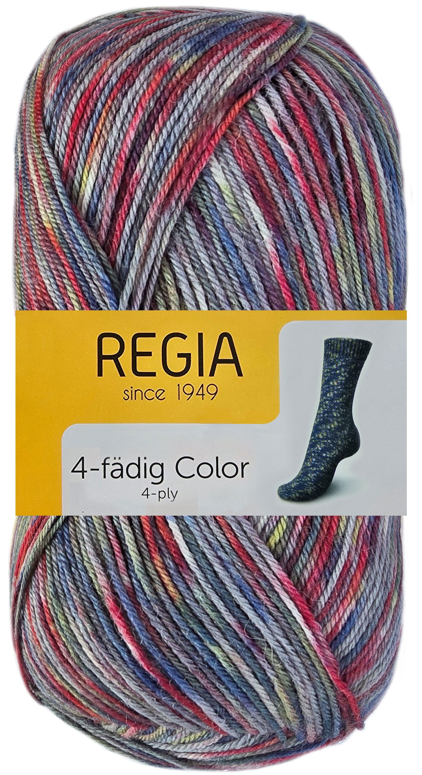 Regia 100 Gramm Regia 4-fädig Color Sockenwolle Farbauswahl Häkelwolle