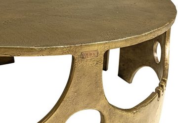 Casa Padrino Couchtisch Designer Aluminium Couchtisch Bronzefarben Ø 70,5 x H. 34 cm - Runder Wohnzimmertisch - Möbel - Luxus Kollektion