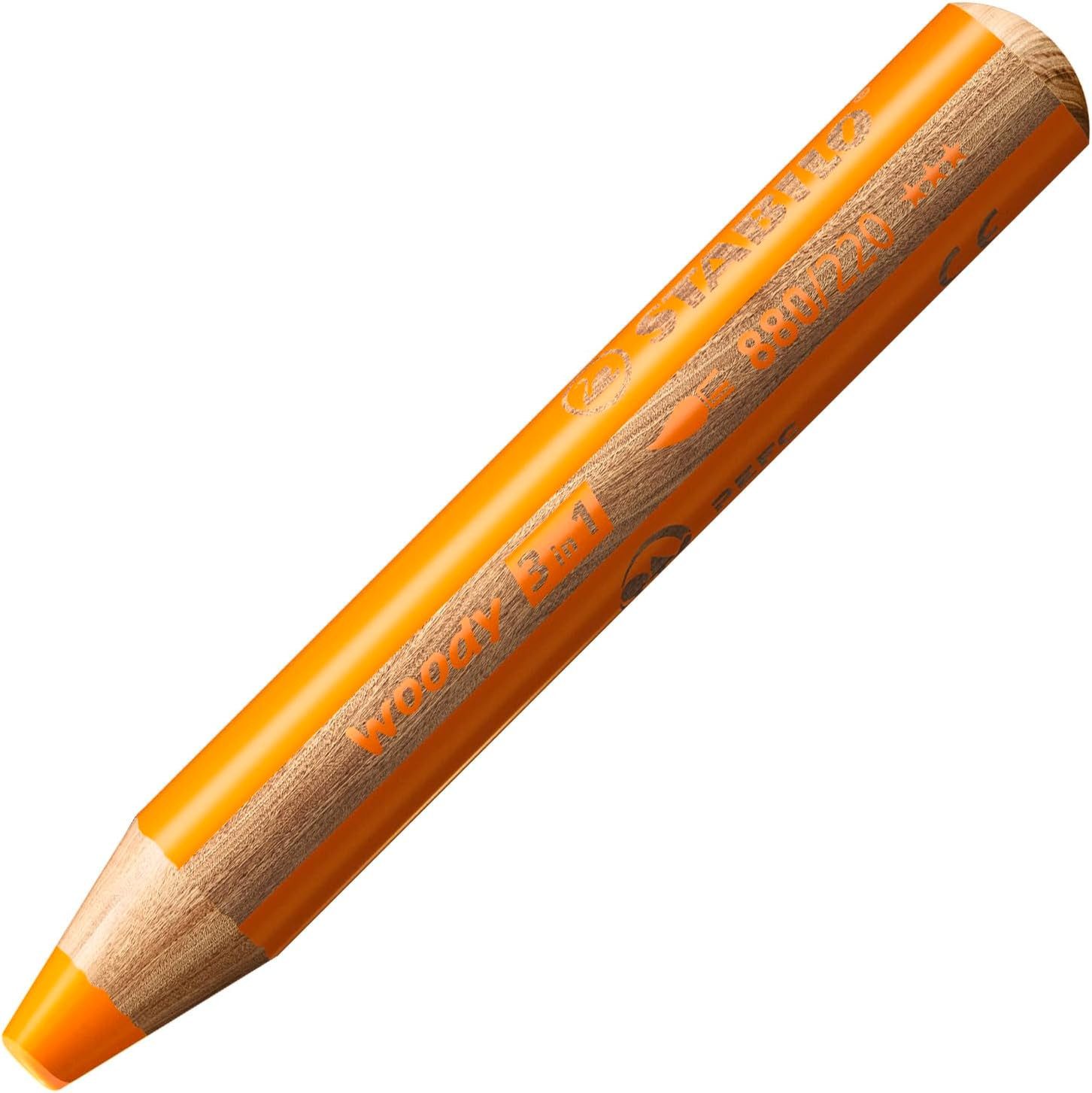 STABILO Buntstift STABILO woody 3in1 Buntstift Orange 10 cm