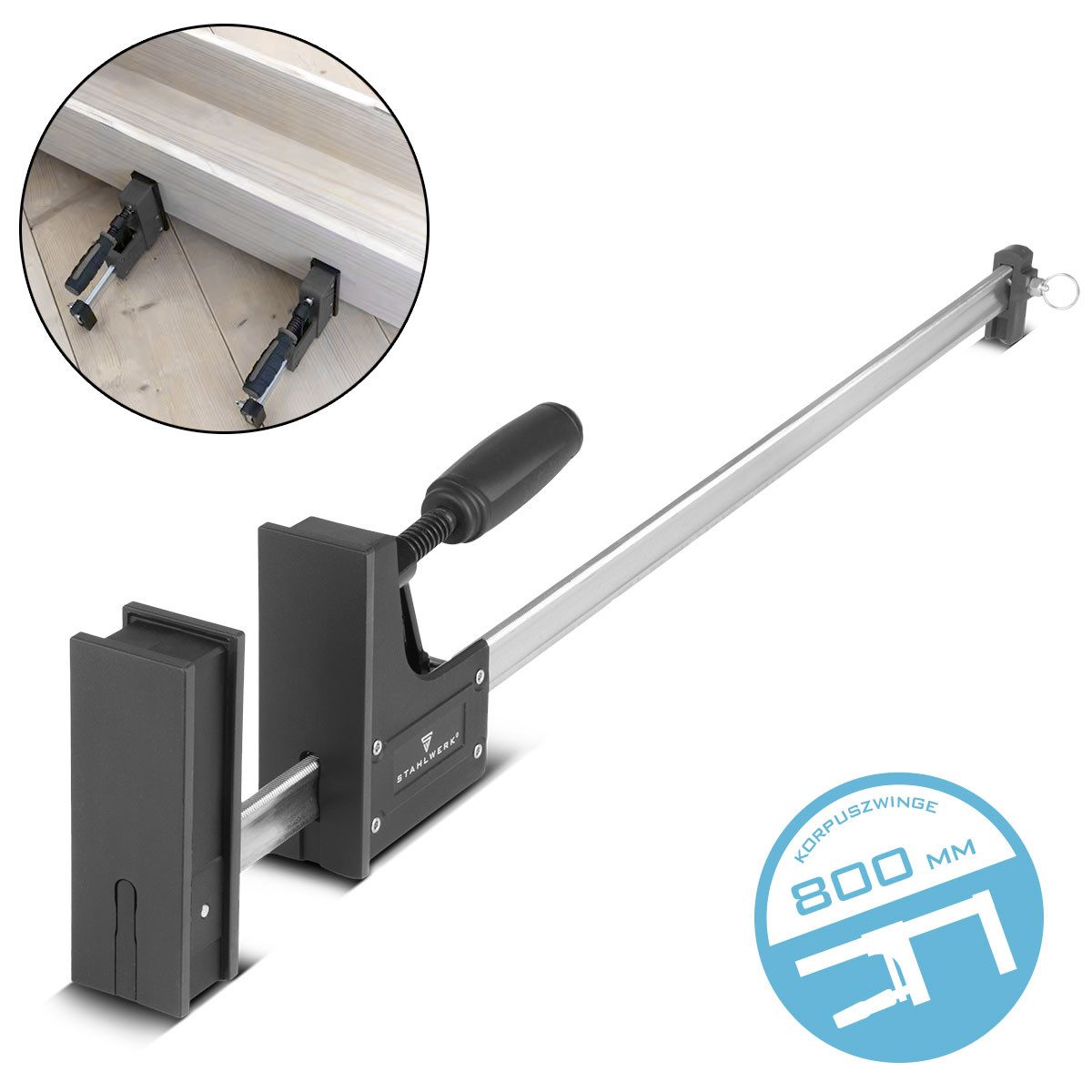 Schraubzwinge STAHLWERK Korpuszwinge 95x800 mm / 32"kraftvolle